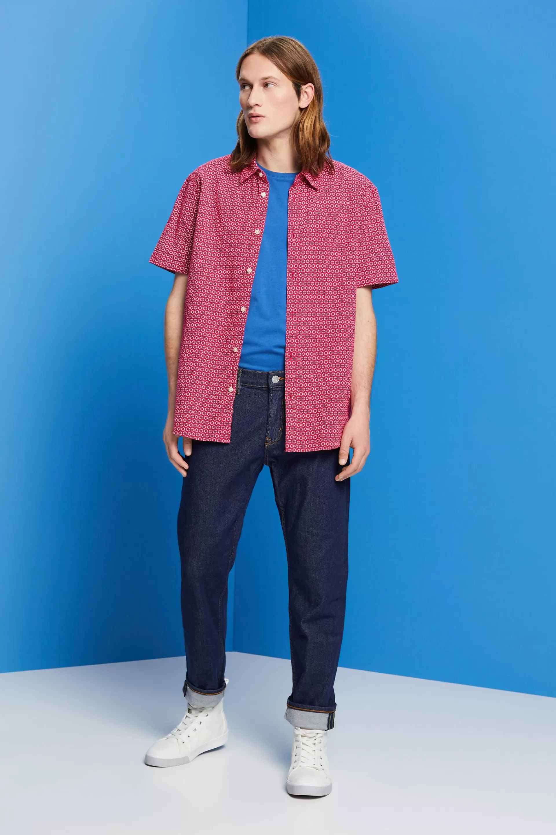 Hemd aus Leinenmix mit Print-ESPRIT Fashion