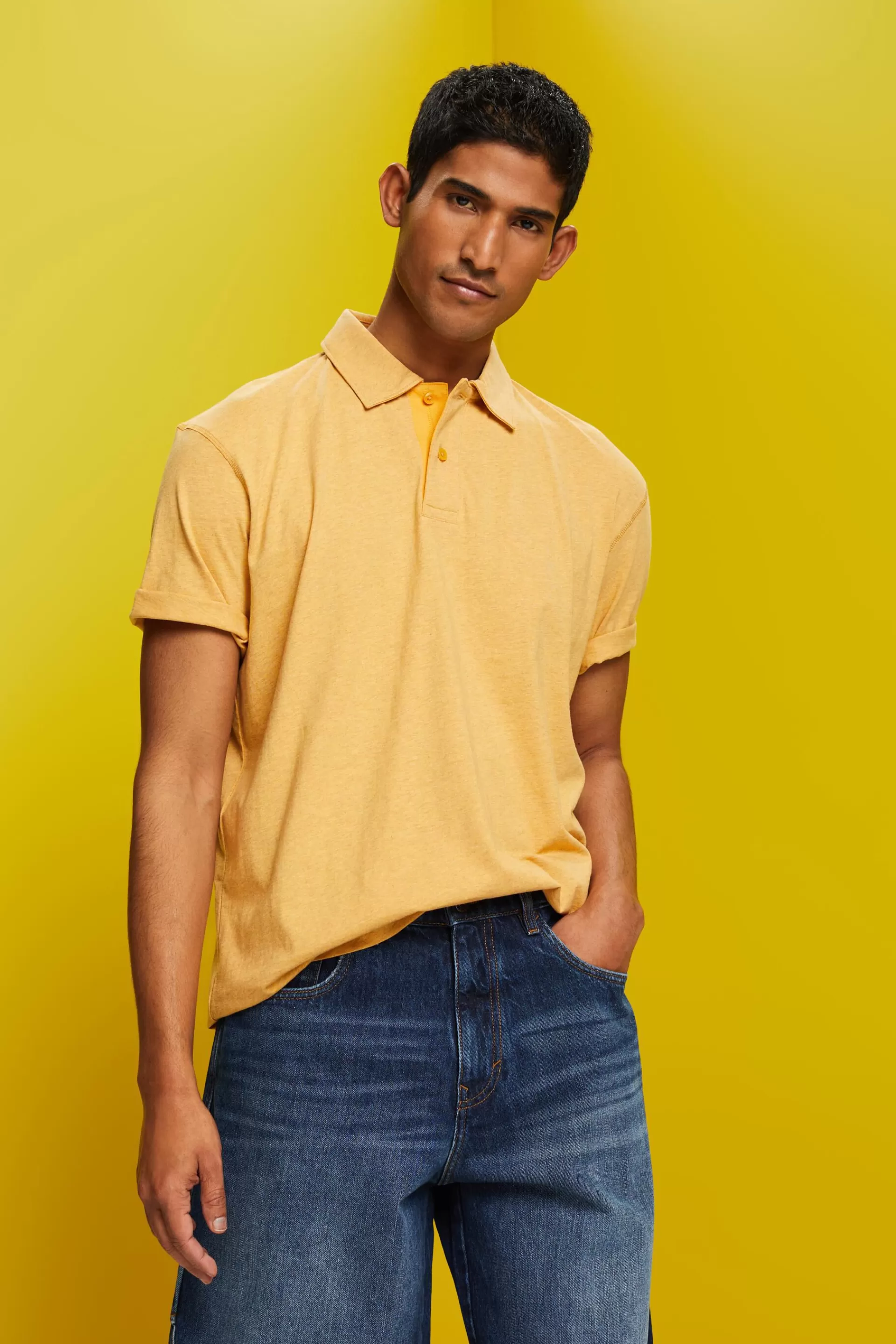 Hemd mit Polokragen aus Baumwolljersey-ESPRIT Flash Sale
