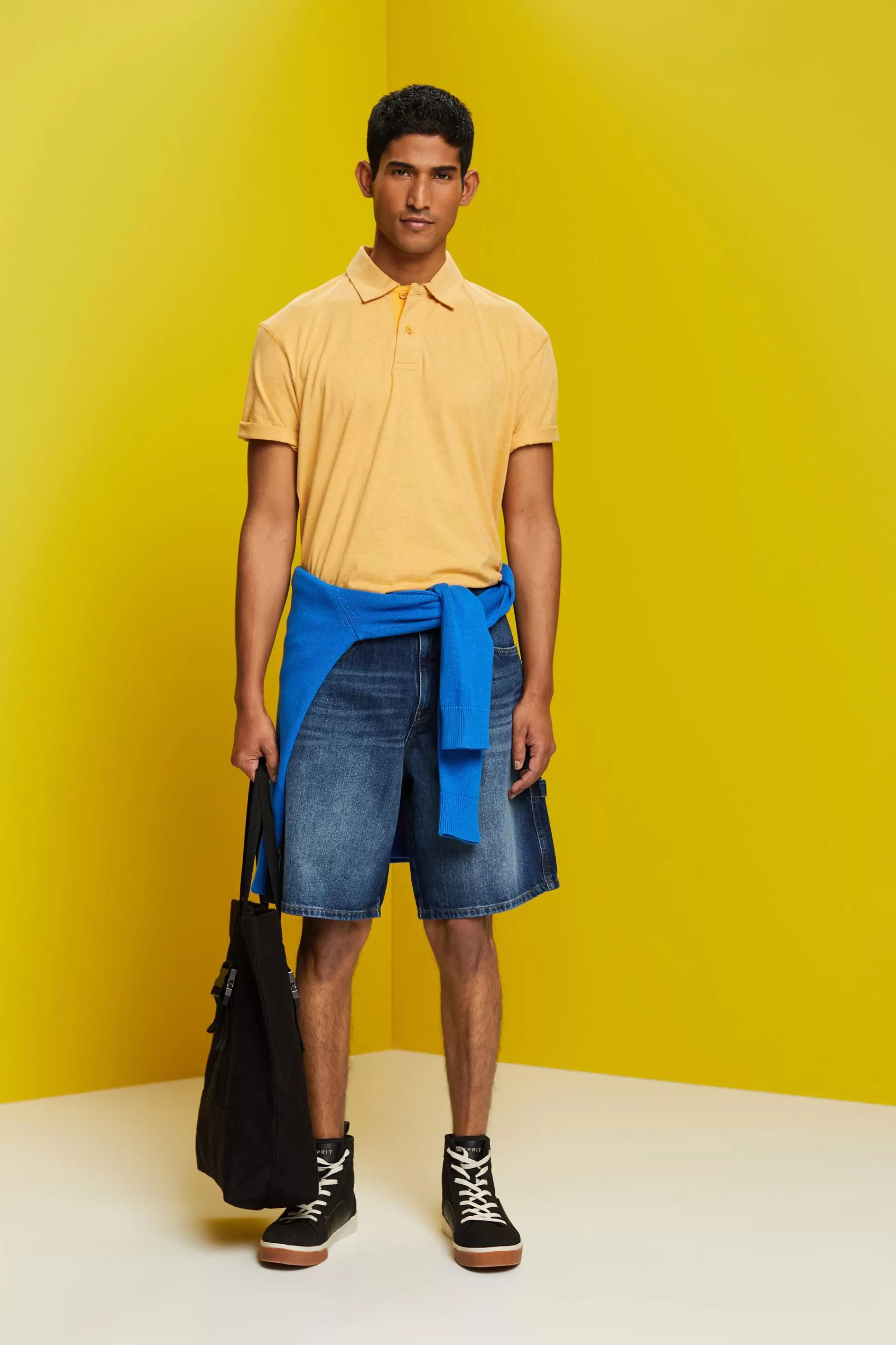 Hemd mit Polokragen aus Baumwolljersey-ESPRIT Flash Sale