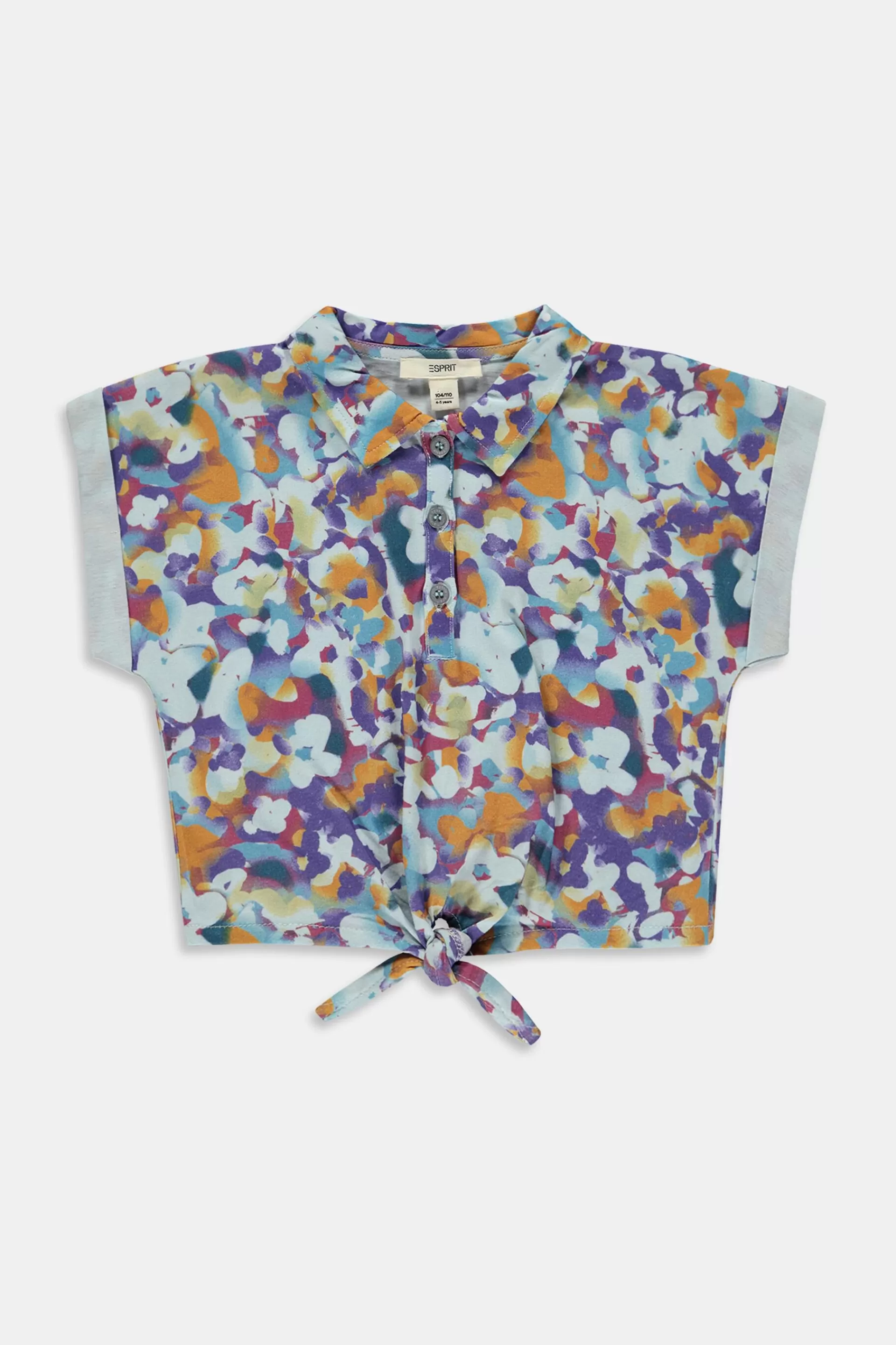 Hemdbluse mit Print und Bindeknoten-ESPRIT Flash Sale