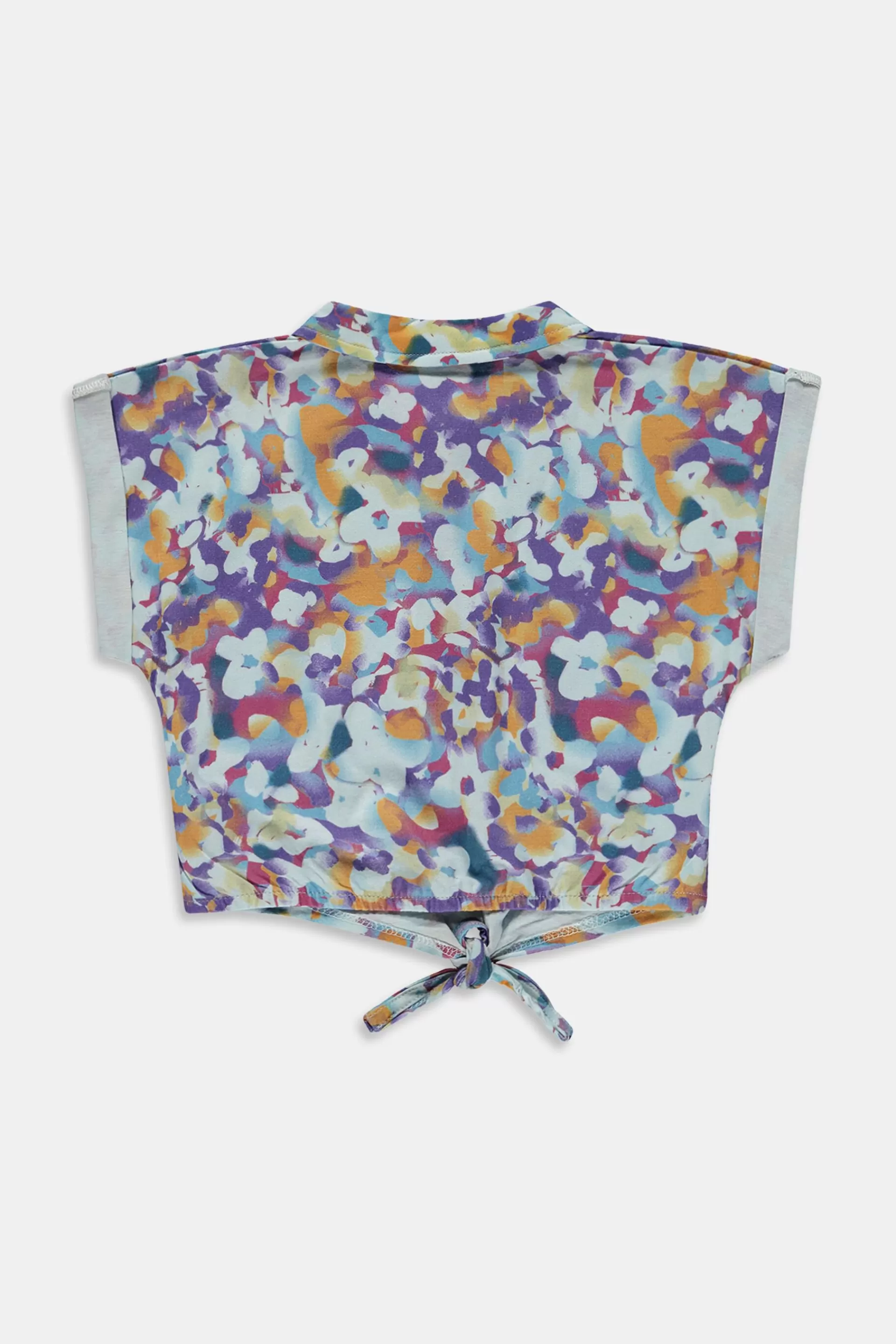 Hemdbluse mit Print und Bindeknoten-ESPRIT Flash Sale
