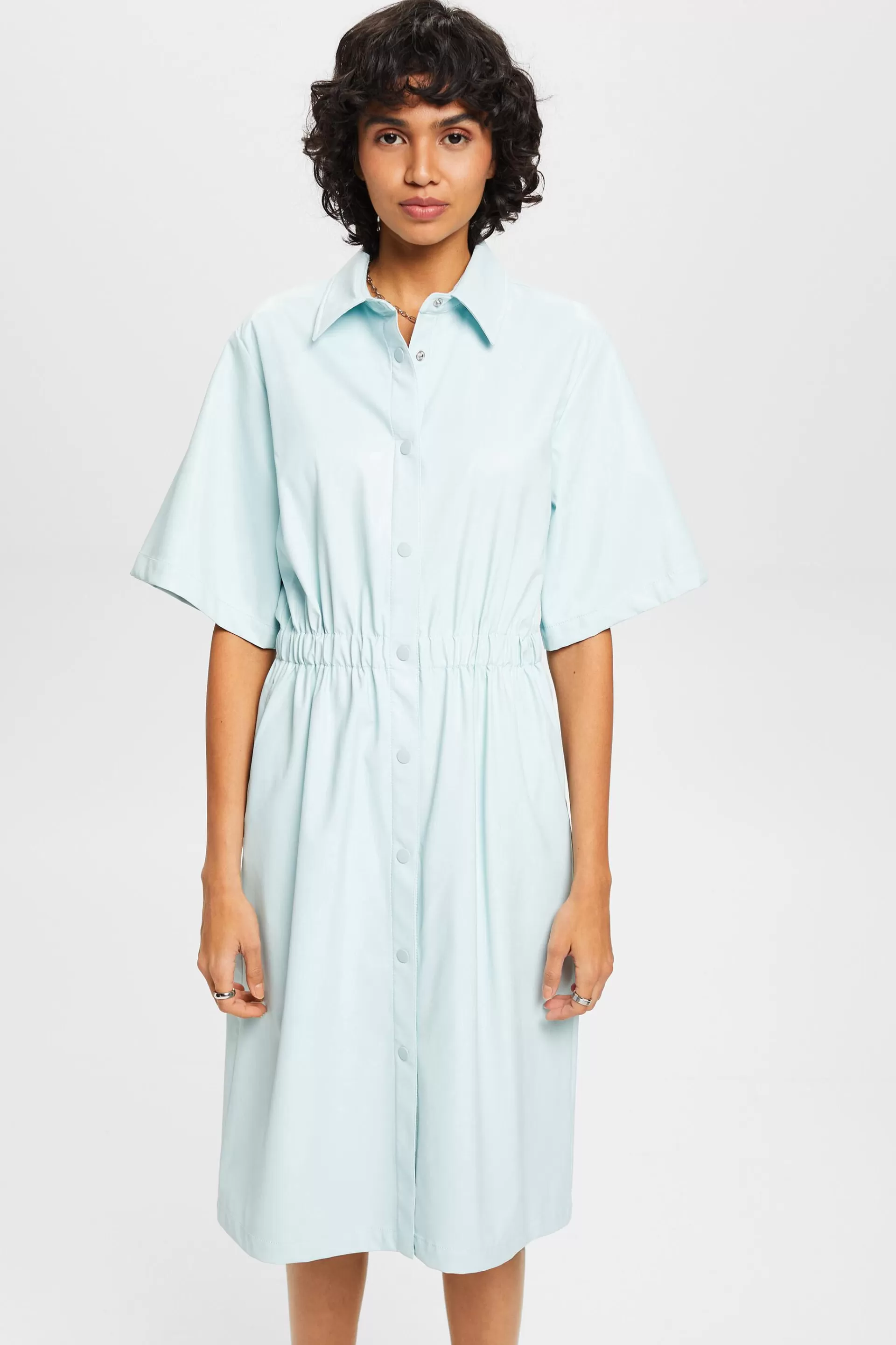 Hemdblusenkleid in Lederoptik-ESPRIT New