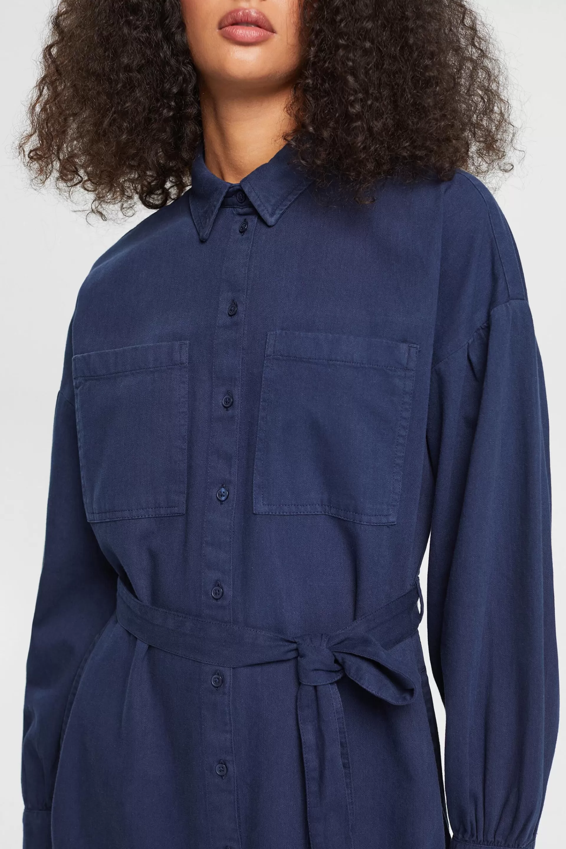 Hemdblusenkleid mit Gürtel-ESPRIT Discount