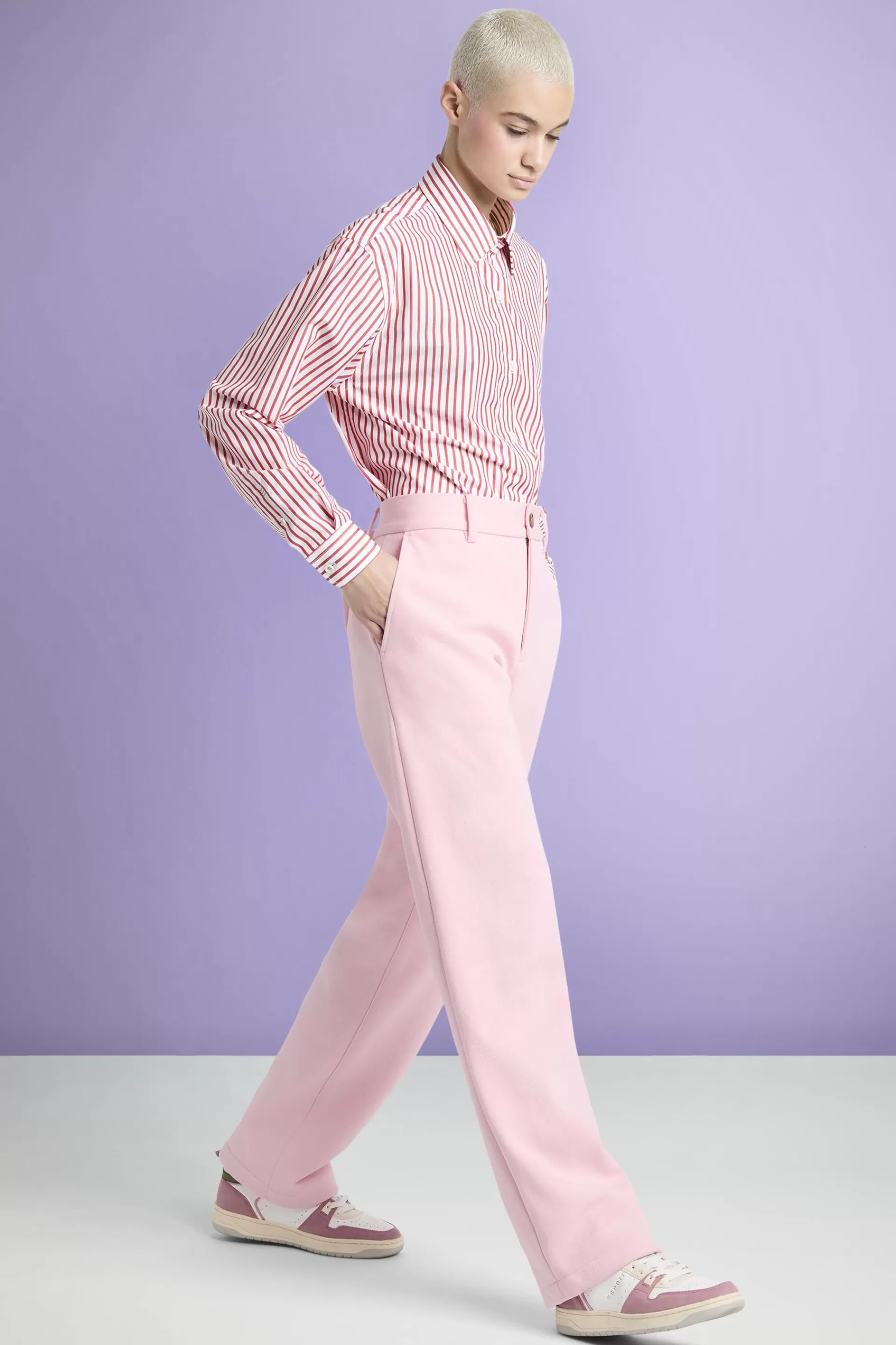 Hose mit weitem Bein aus Mix mit Bio-Baumwolle-ESPRIT Flash Sale