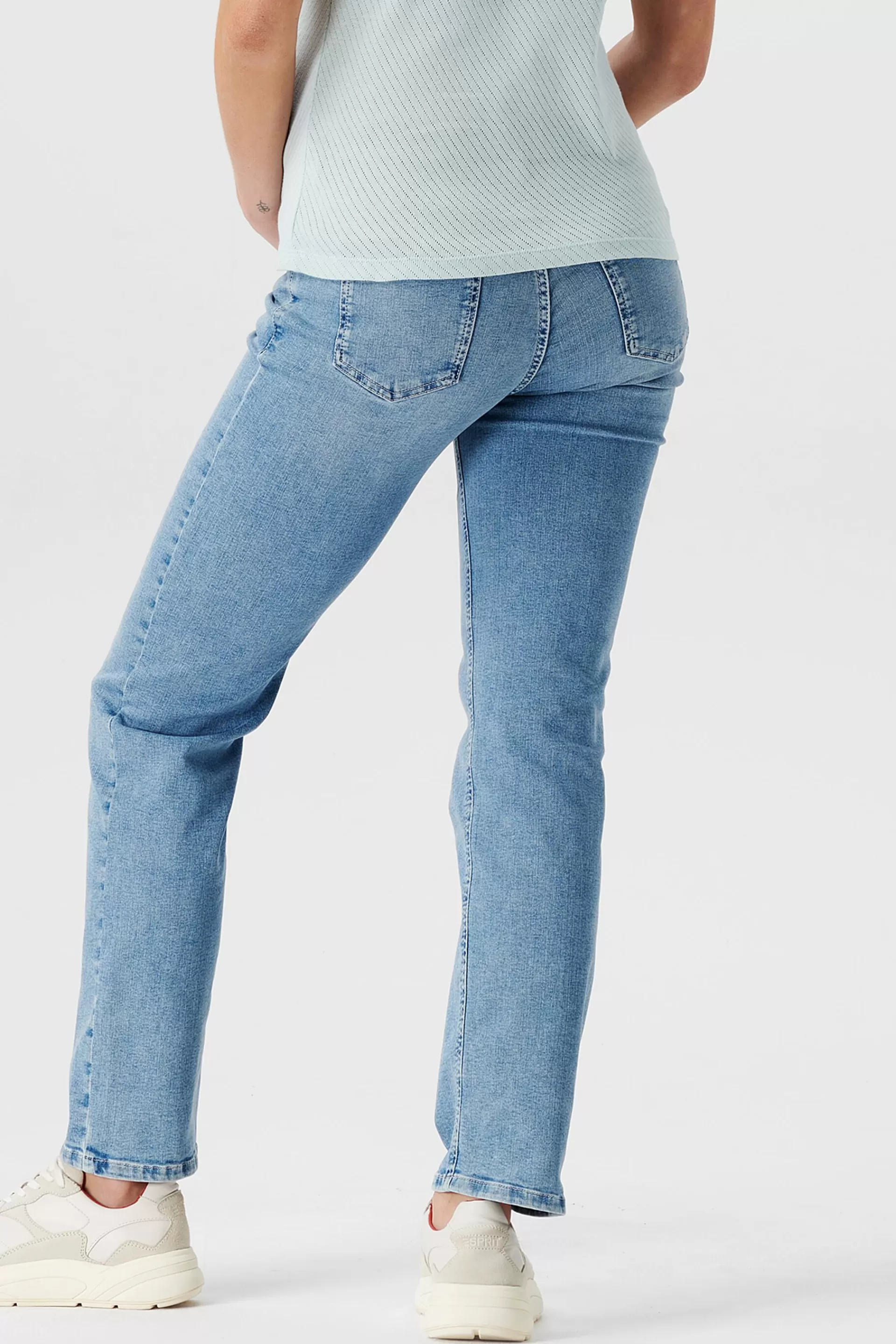 Jeans mit geradem Beinverlauf und Überbauchbund-ESPRIT Fashion