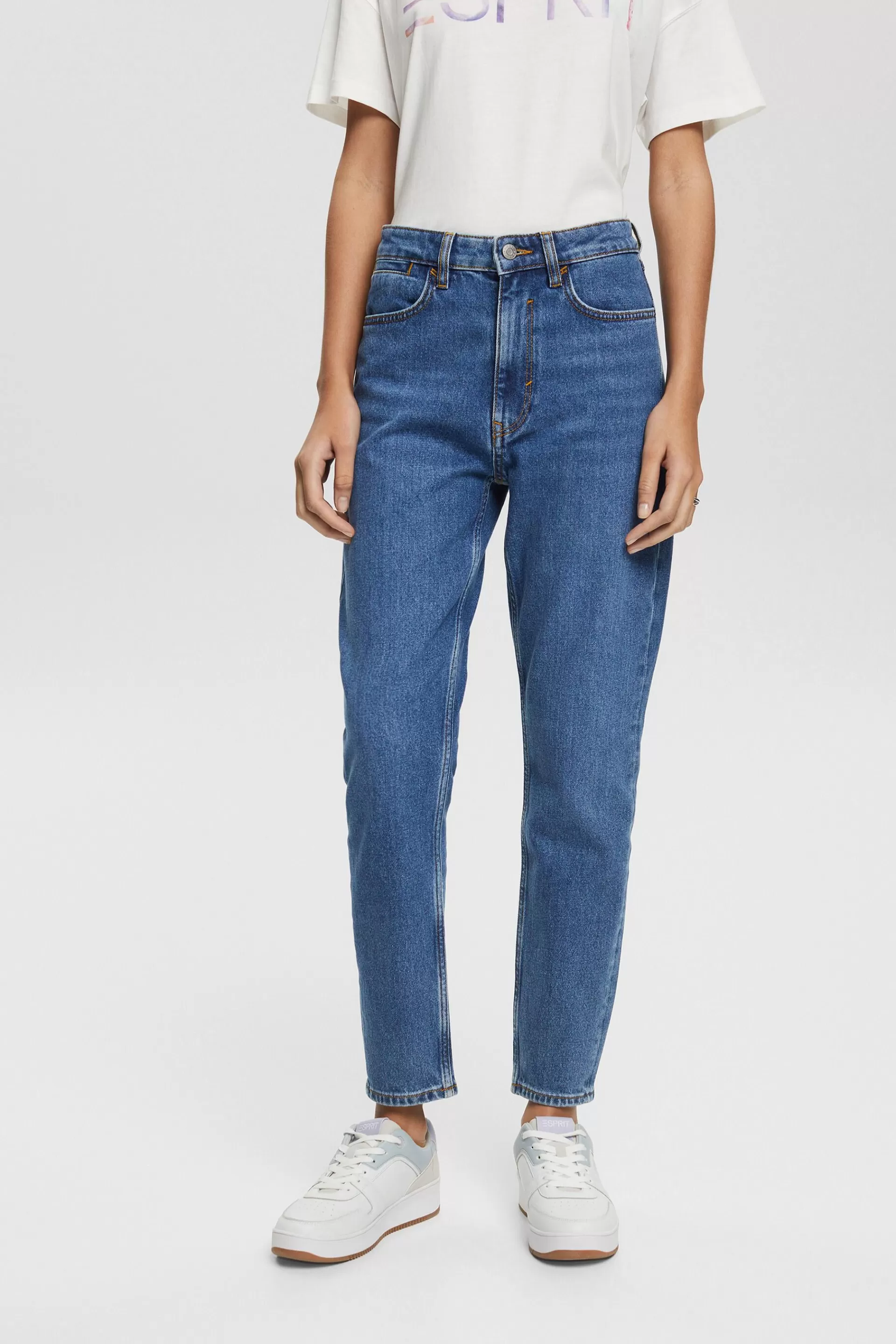 Jeans mit hohem Bund und geradem Beinverlauf-ESPRIT Flash Sale