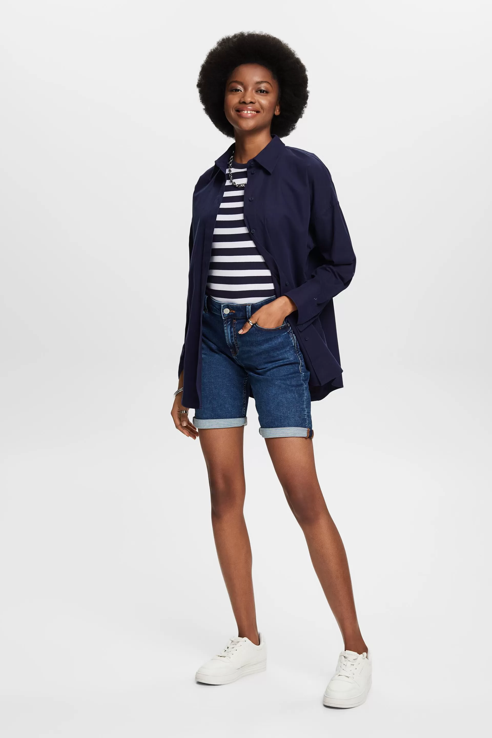 Jeans-Shorts aus Bio-Baumwoll-Mix-ESPRIT Online