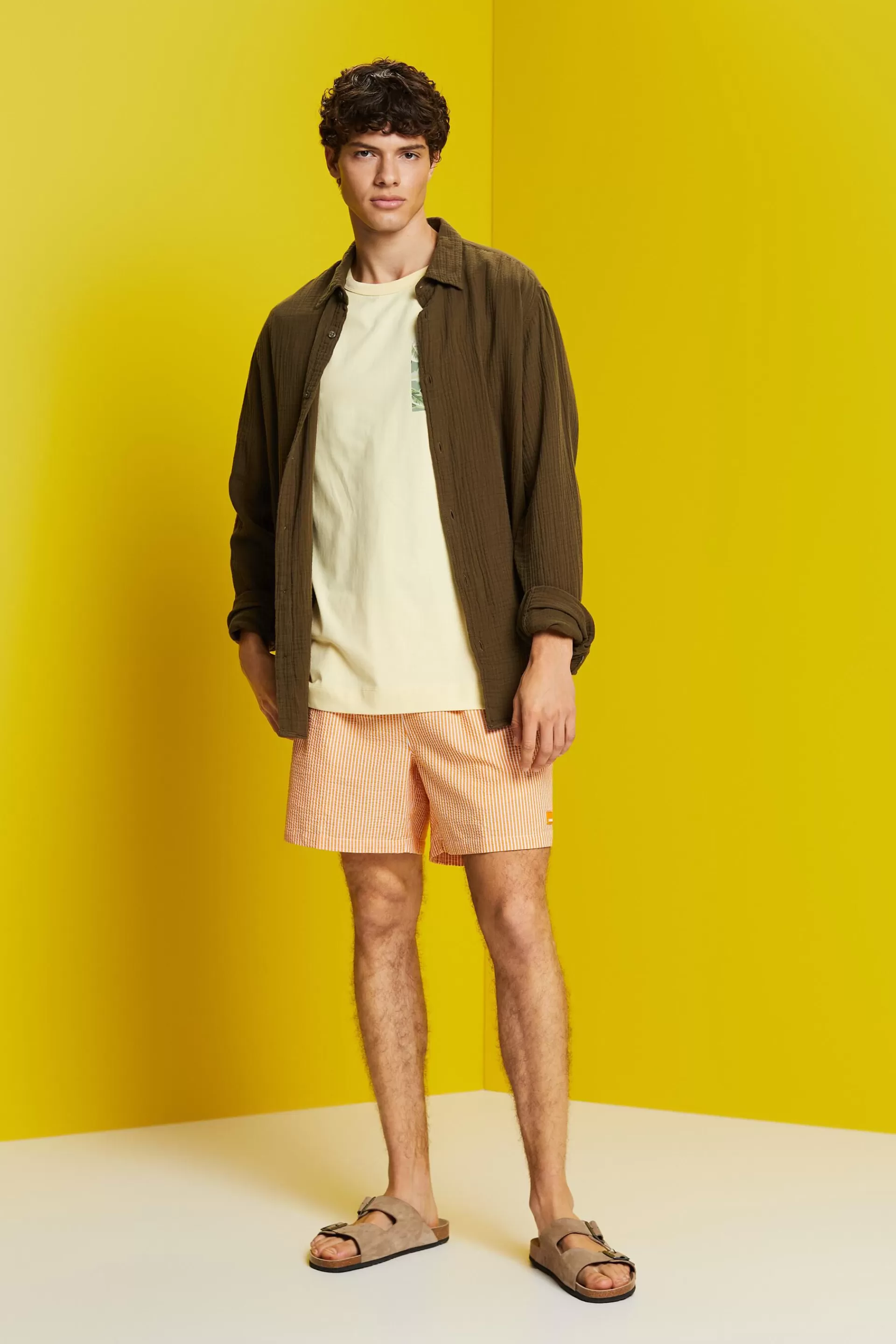 Jersey-T-Shirt mit Brust-Print, 100 % Baumwolle-ESPRIT Outlet