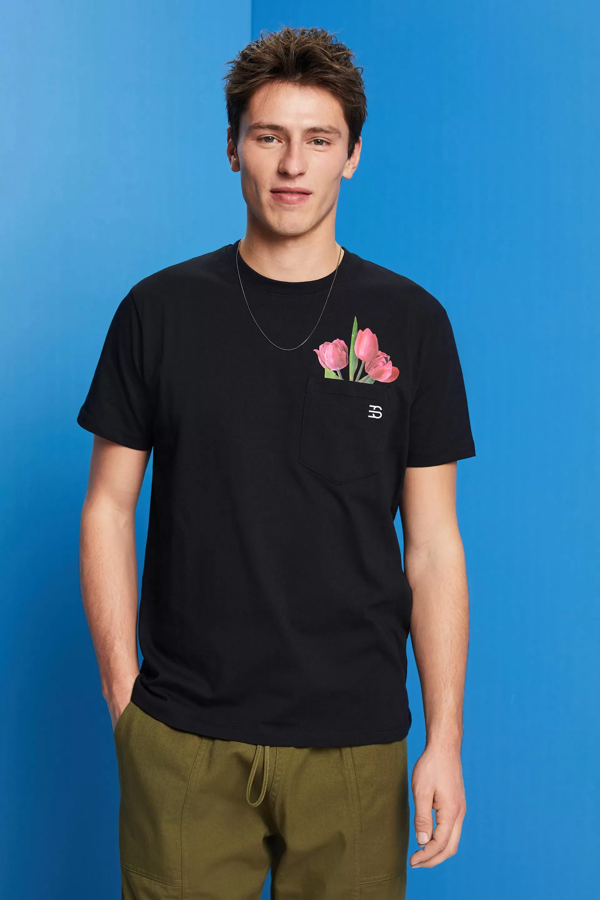 Jersey-T-Shirt mit Print , 100% Baumwolle-ESPRIT New