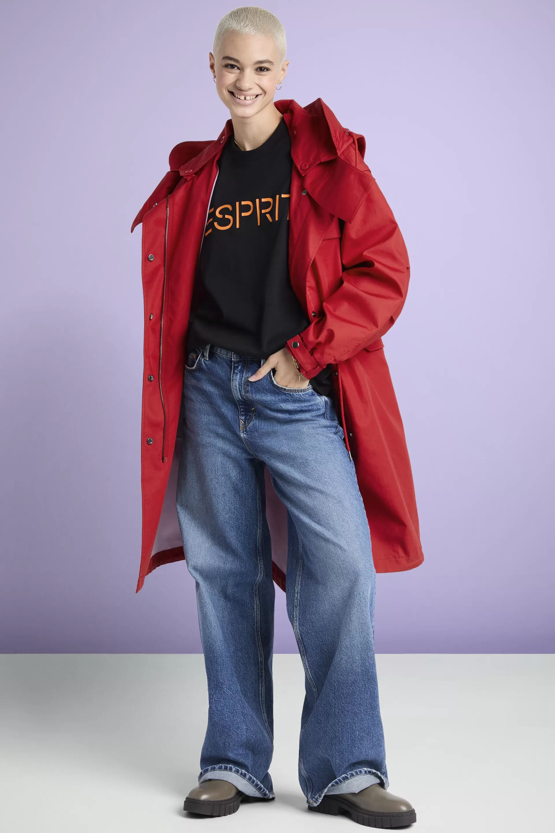 Kapuzen-Parka aus beschichteter Baumwolle-ESPRIT Sale
