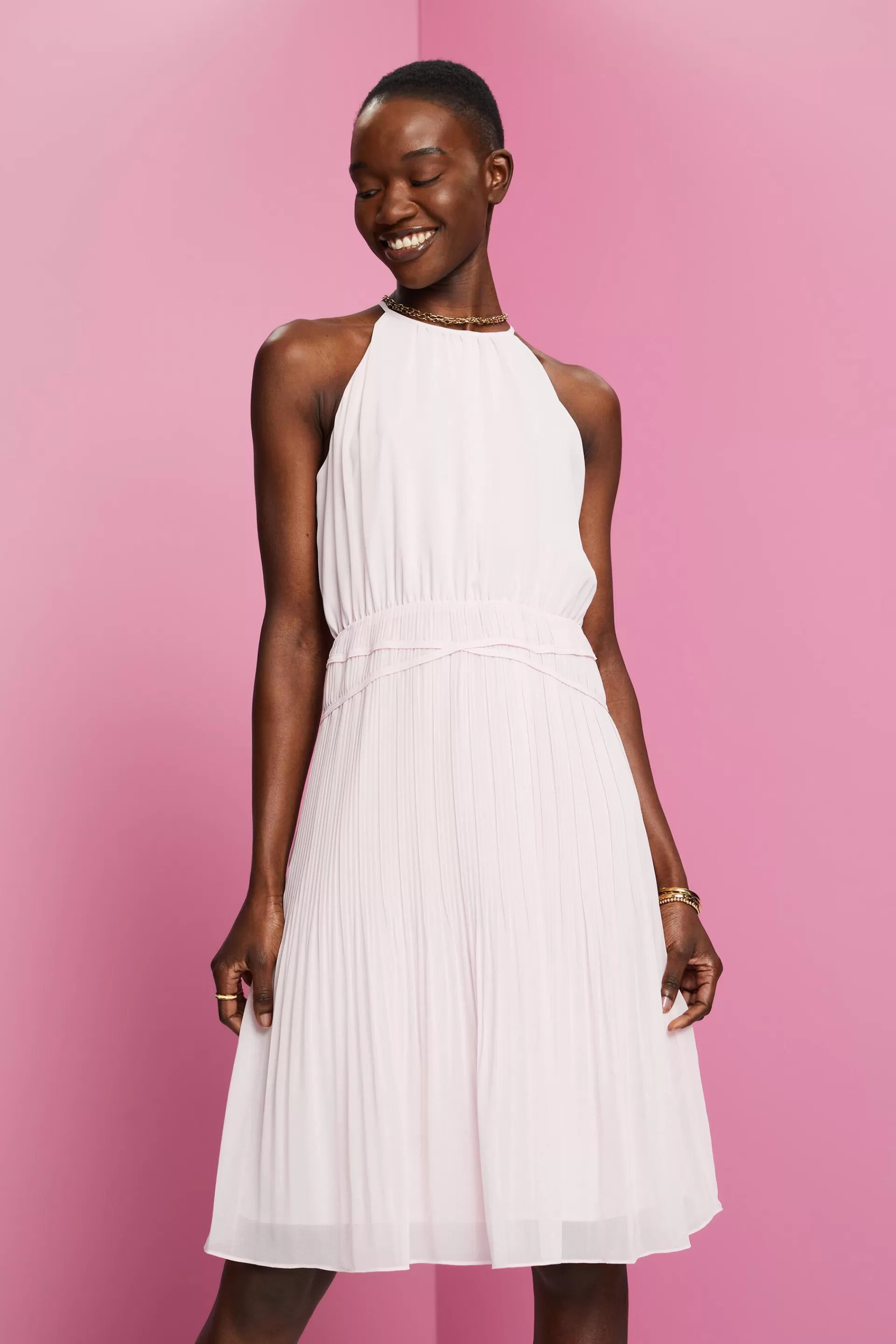 Kleid aus recyceltem Chiffon-ESPRIT Best Sale