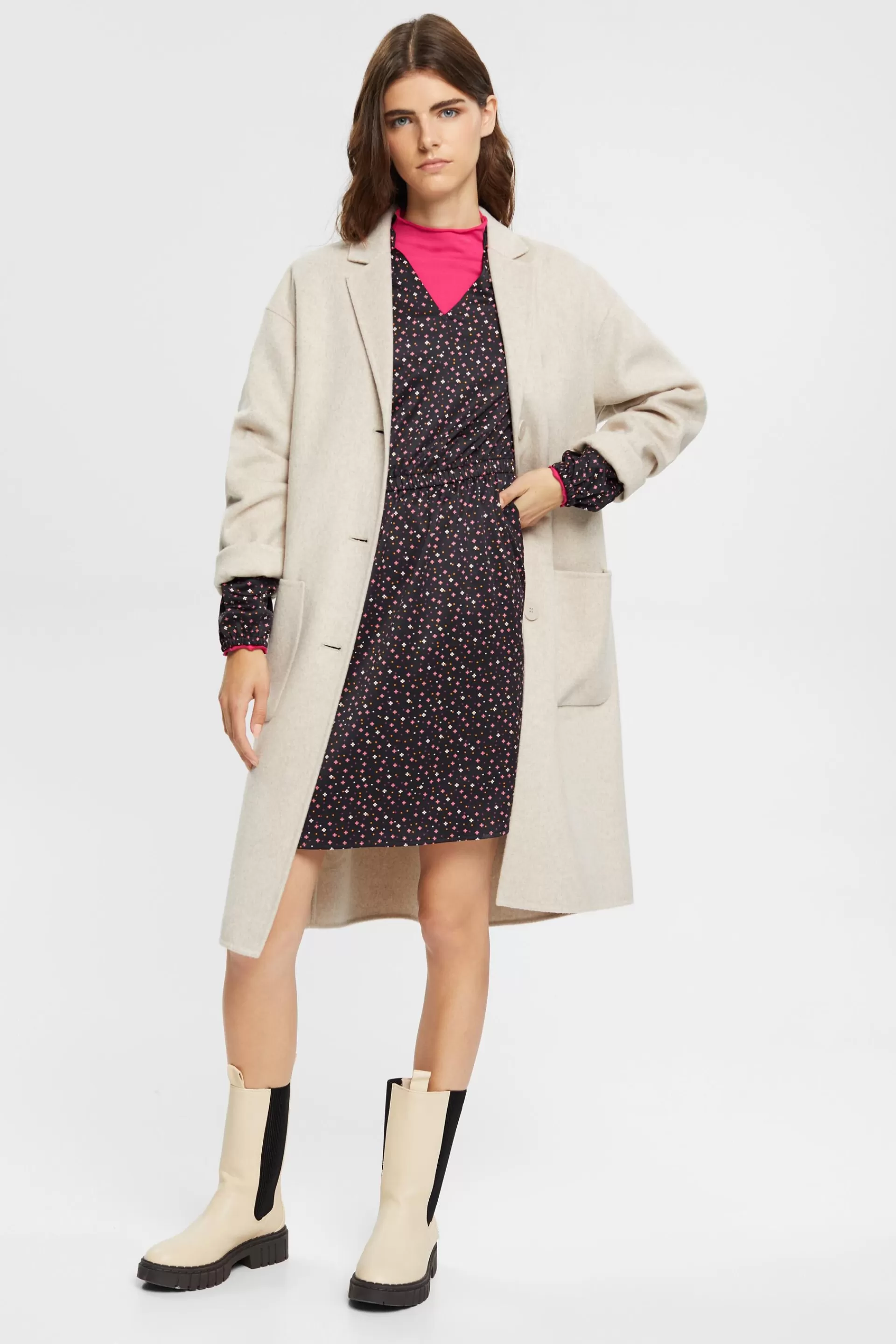 Kleid mit Print und Kragen-ESPRIT Sale