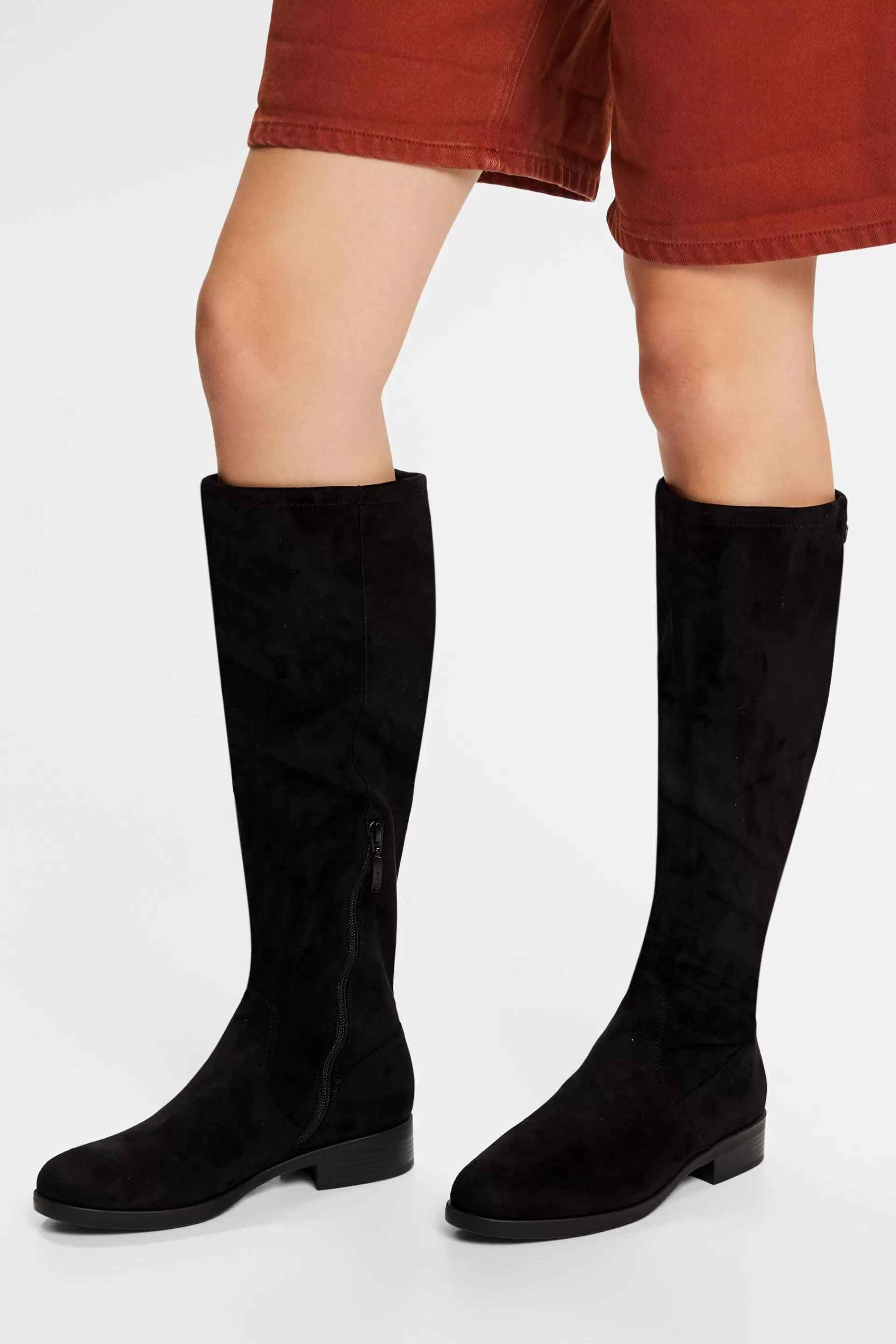 Kniehohe Boots in Wildlederoptik-ESPRIT Outlet
