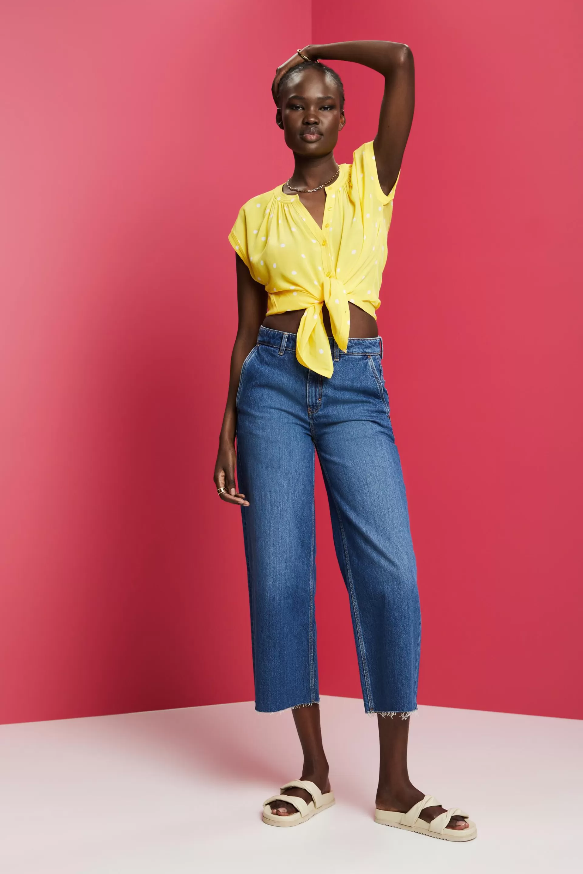 Kurzarmbluse mit Print-ESPRIT Flash Sale