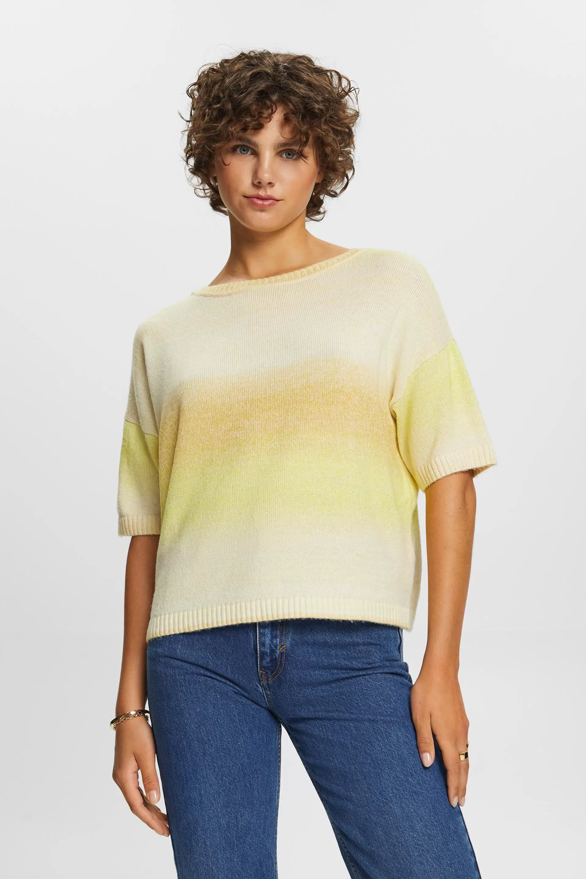 Kurzärmliger Pullover, Baumwollmix-ESPRIT Store