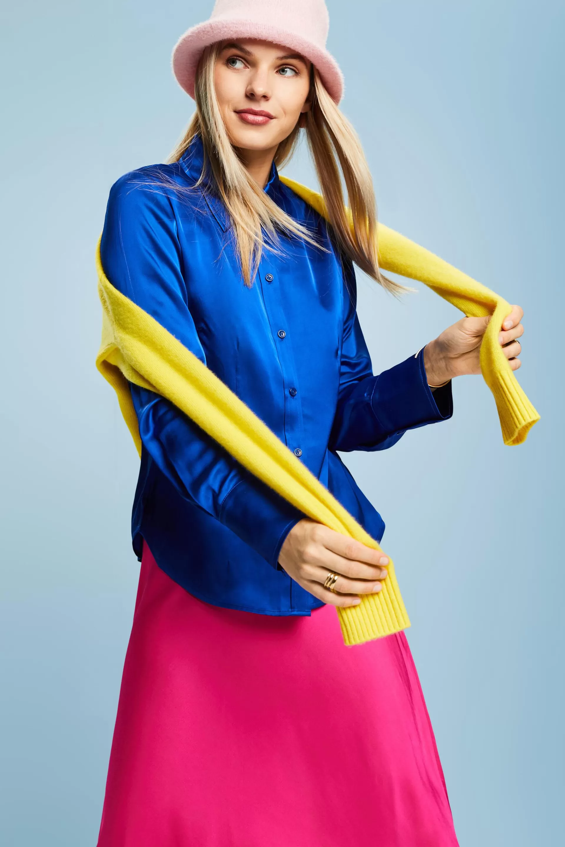 Langarmbluse aus Satin-ESPRIT Sale