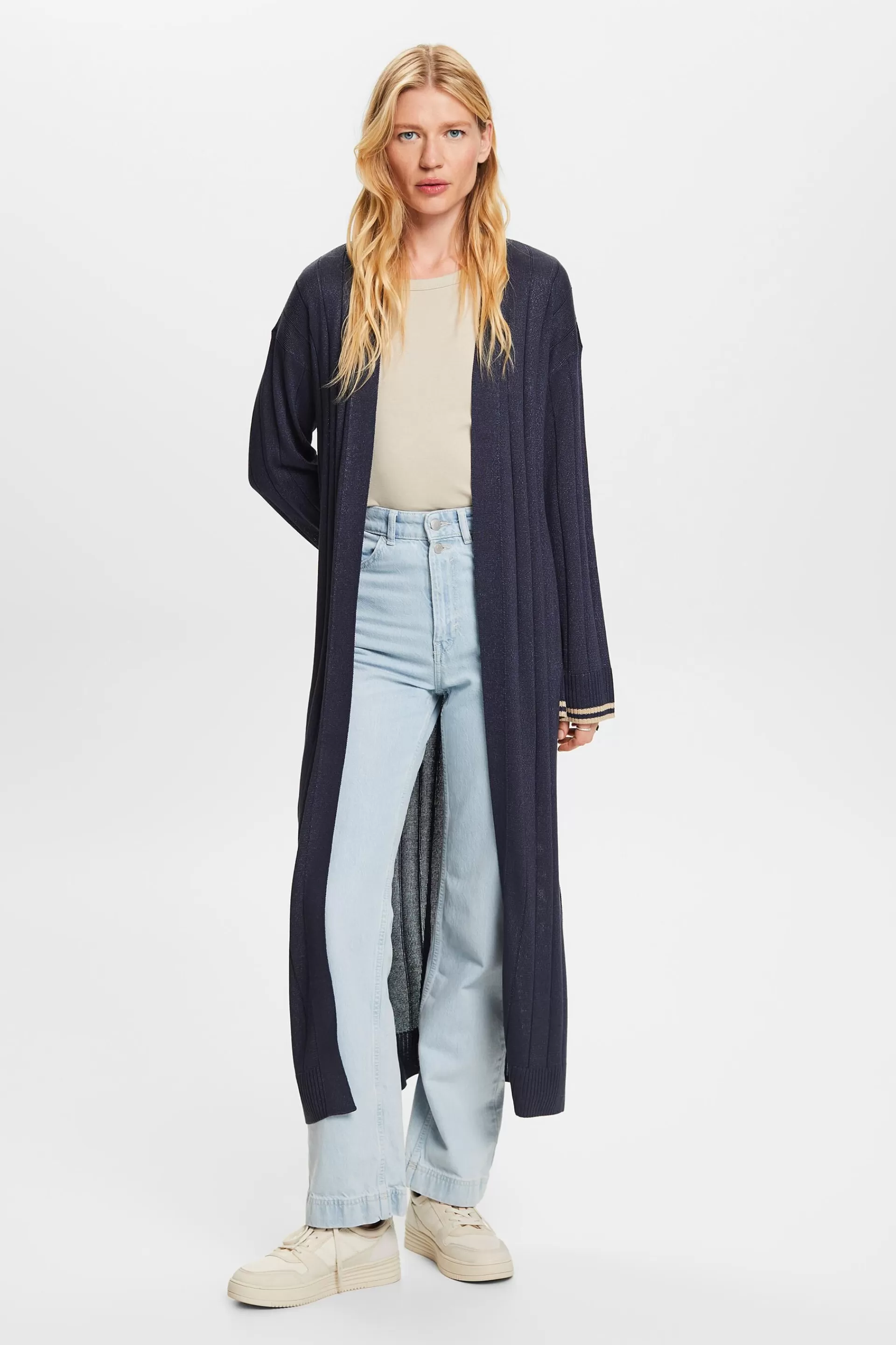 Langer Cardigan mit Glitzereffekt-ESPRIT New