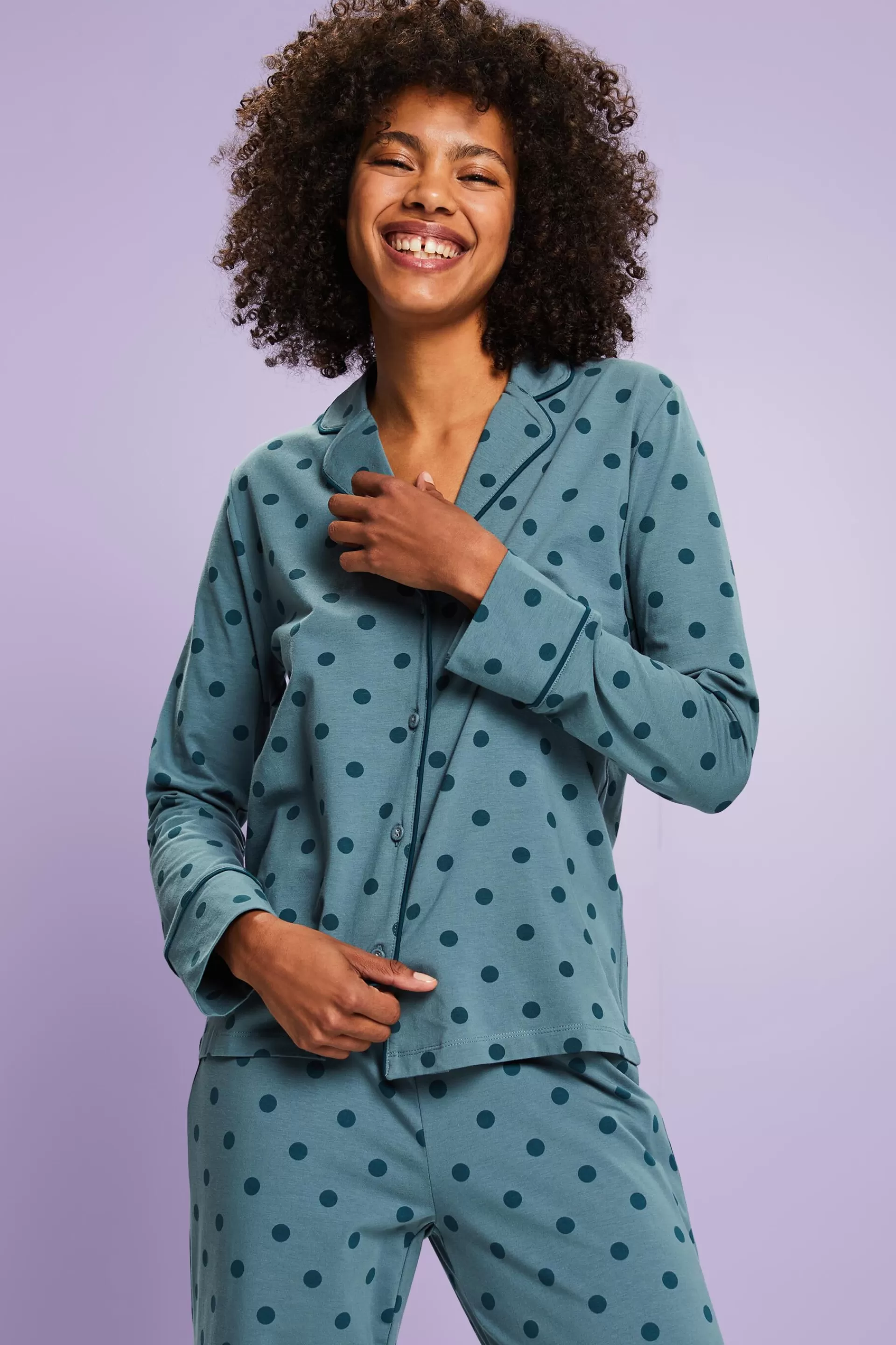 Langes Pyjama-Set aus Jersey-ESPRIT Fashion
