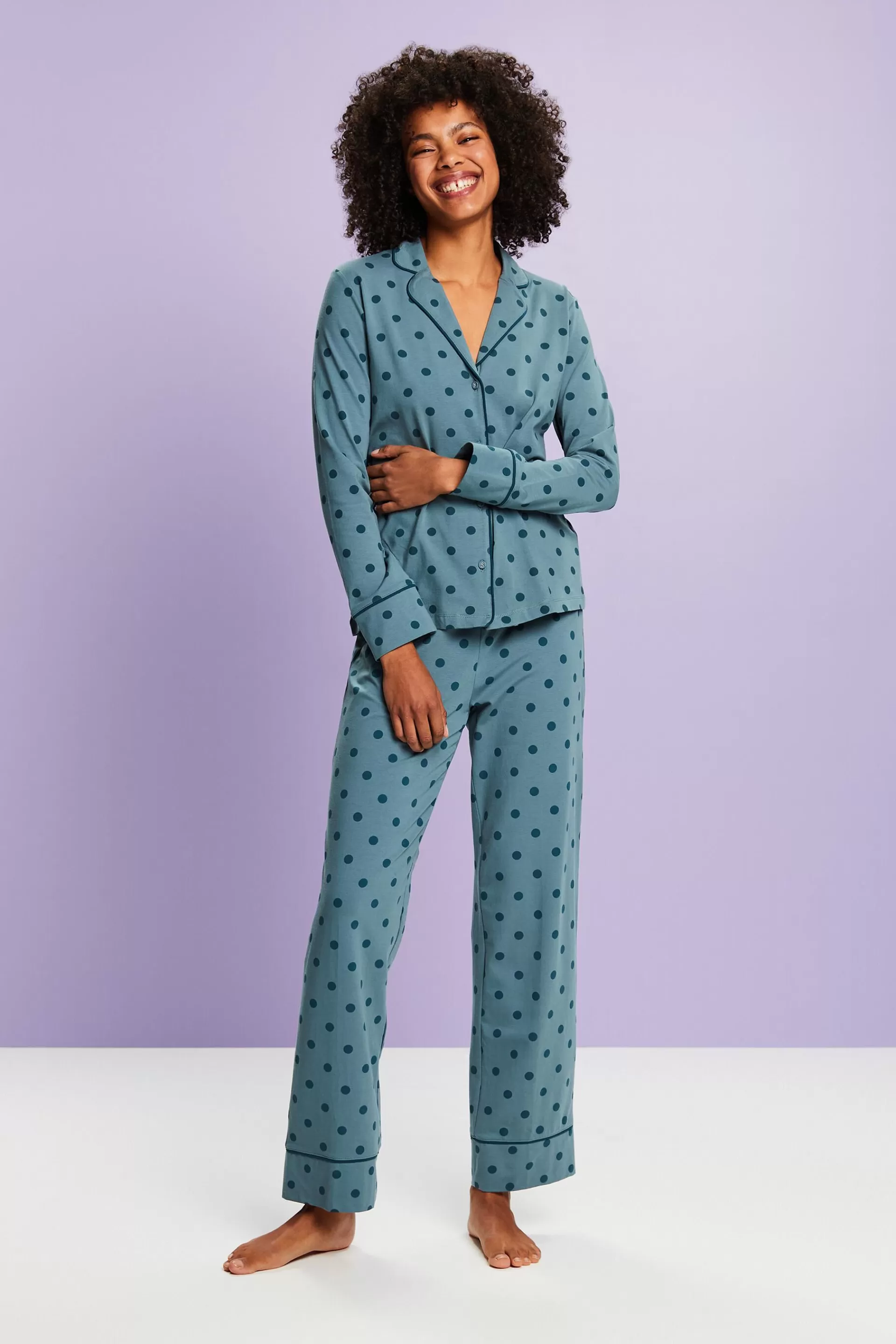 Langes Pyjama-Set aus Jersey-ESPRIT Fashion