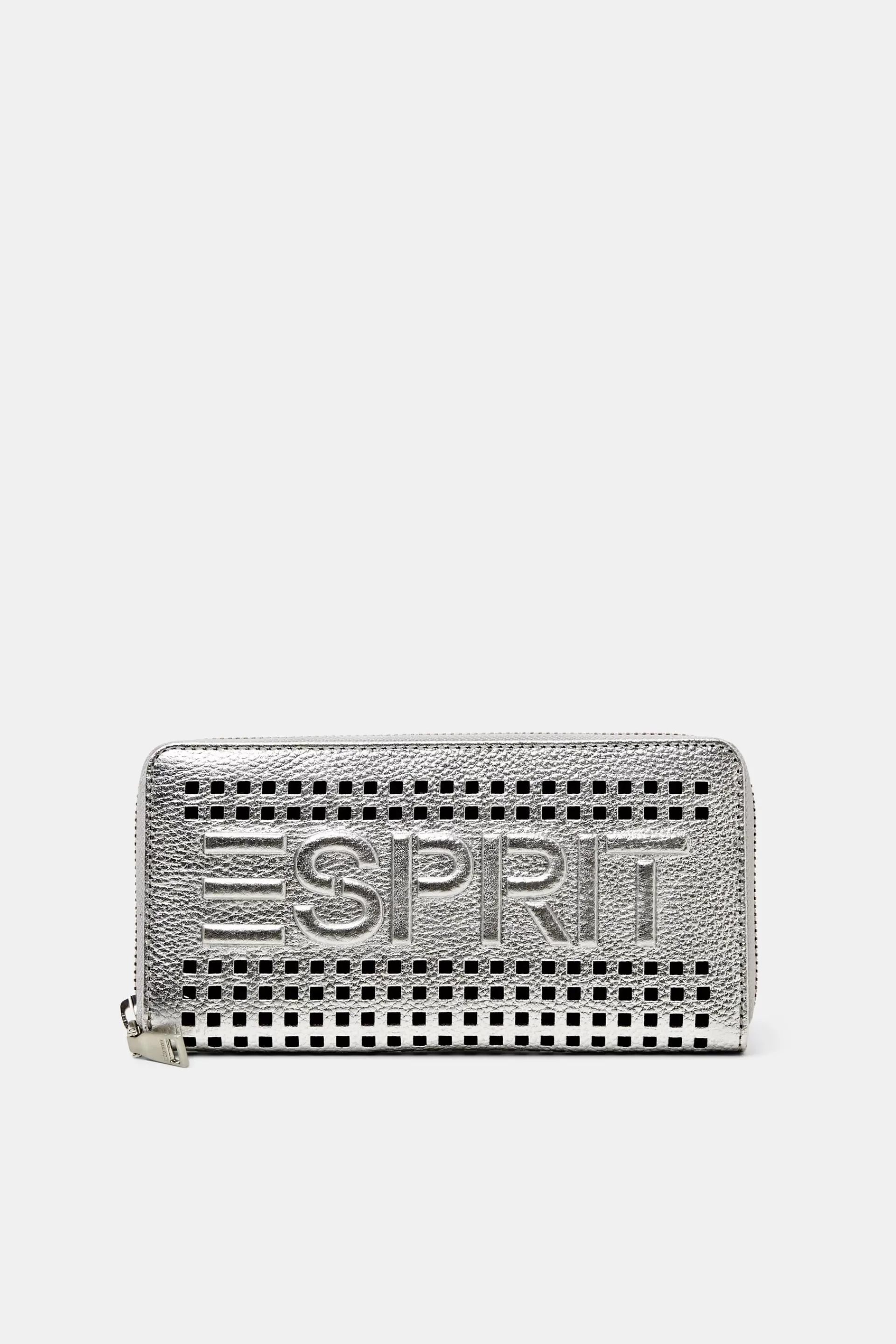 Leder-Portemonnaie mit Logo und Reißverschluss-ESPRIT Flash Sale