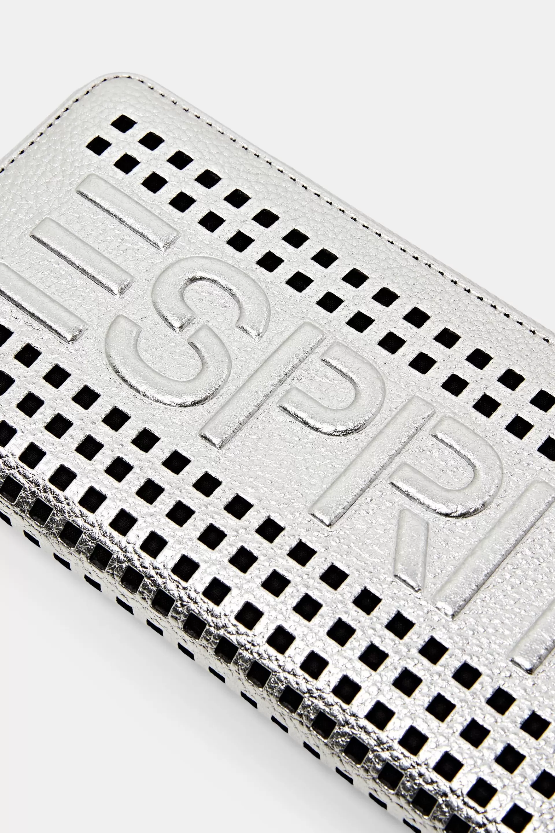 Leder-Portemonnaie mit Logo und Reißverschluss-ESPRIT Flash Sale