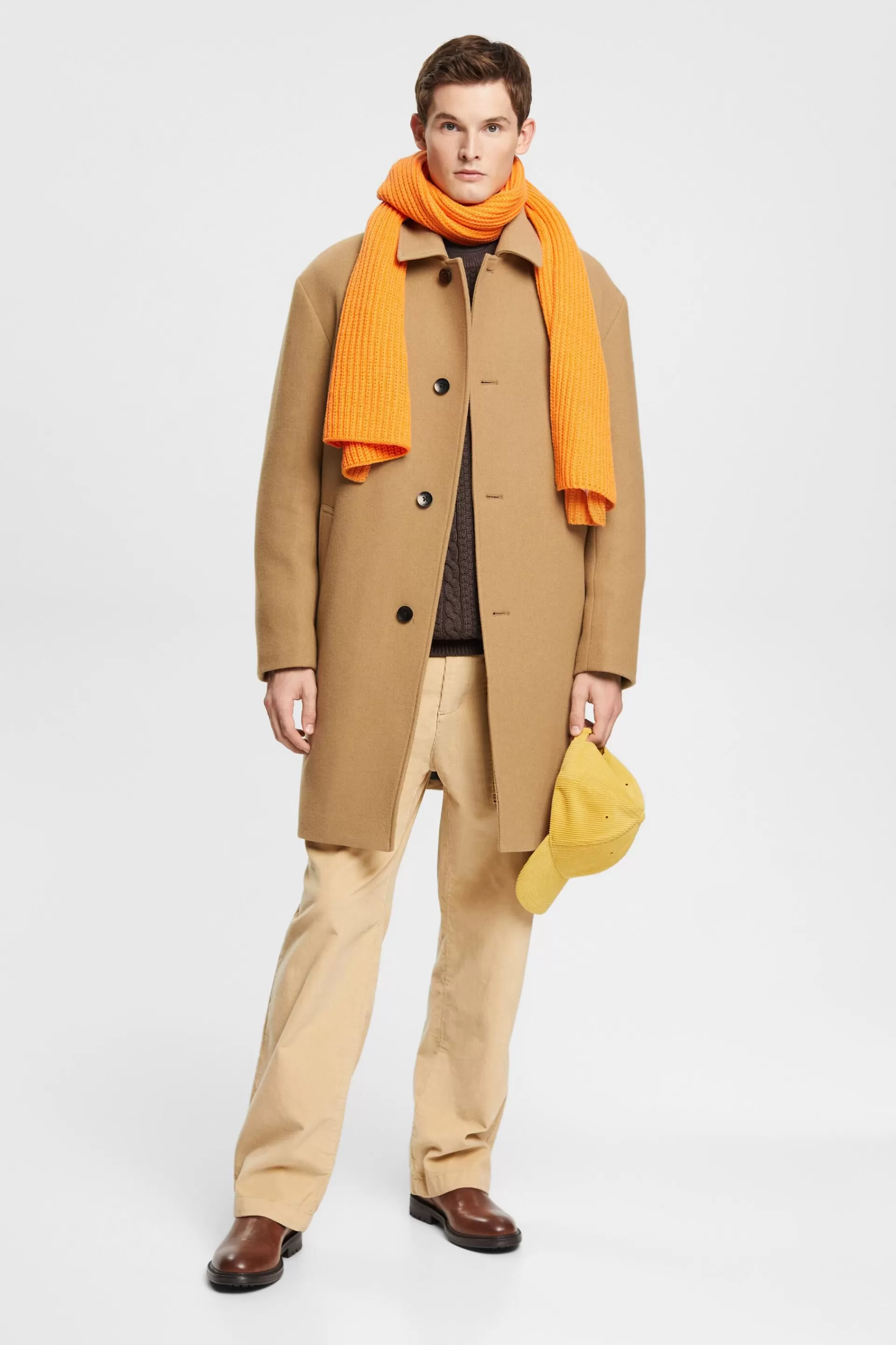 Mantel aus Wollmix mit Steppfutter-ESPRIT Online