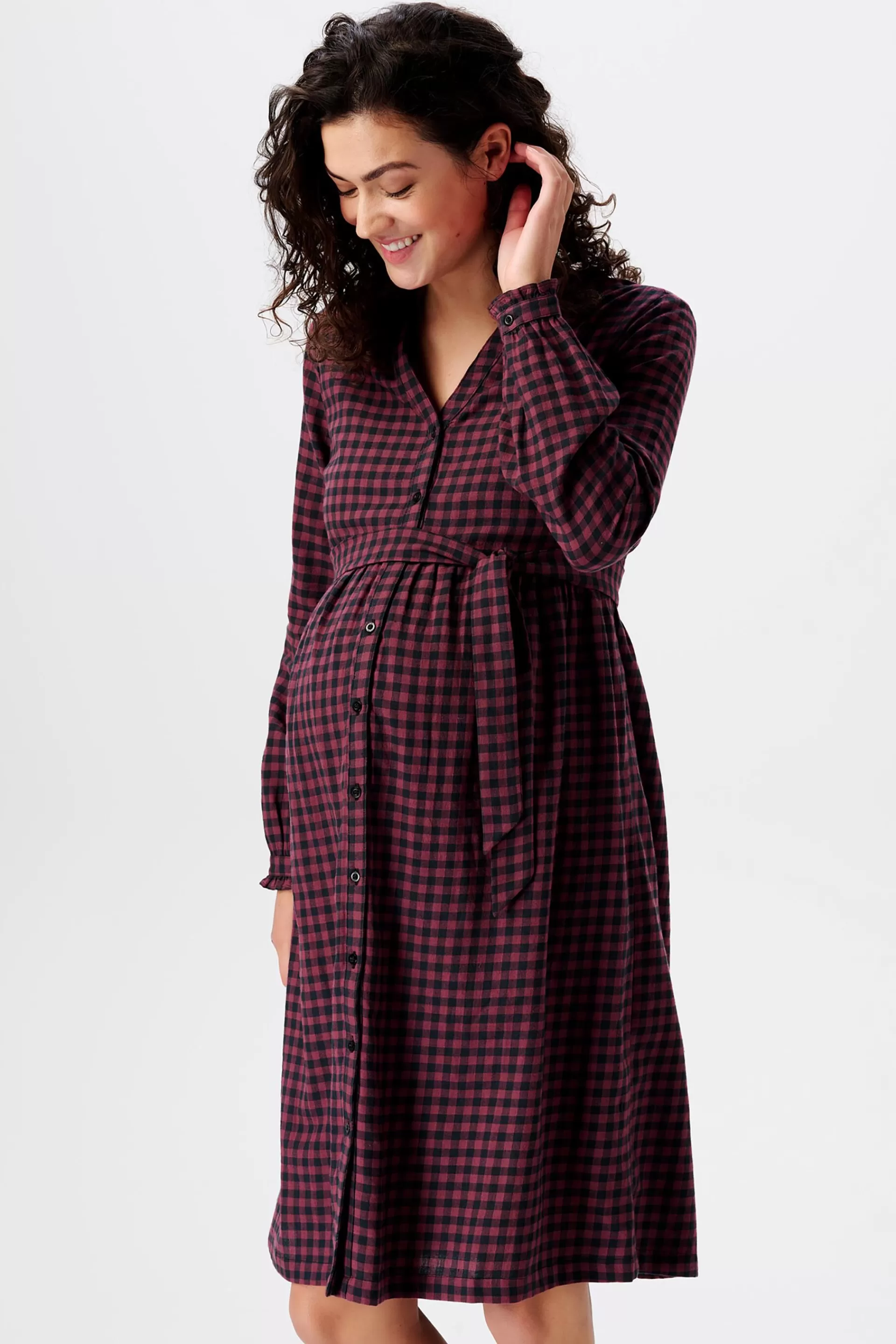 MATERNITY Stillkleid aus kariertem Flanell-ESPRIT Store