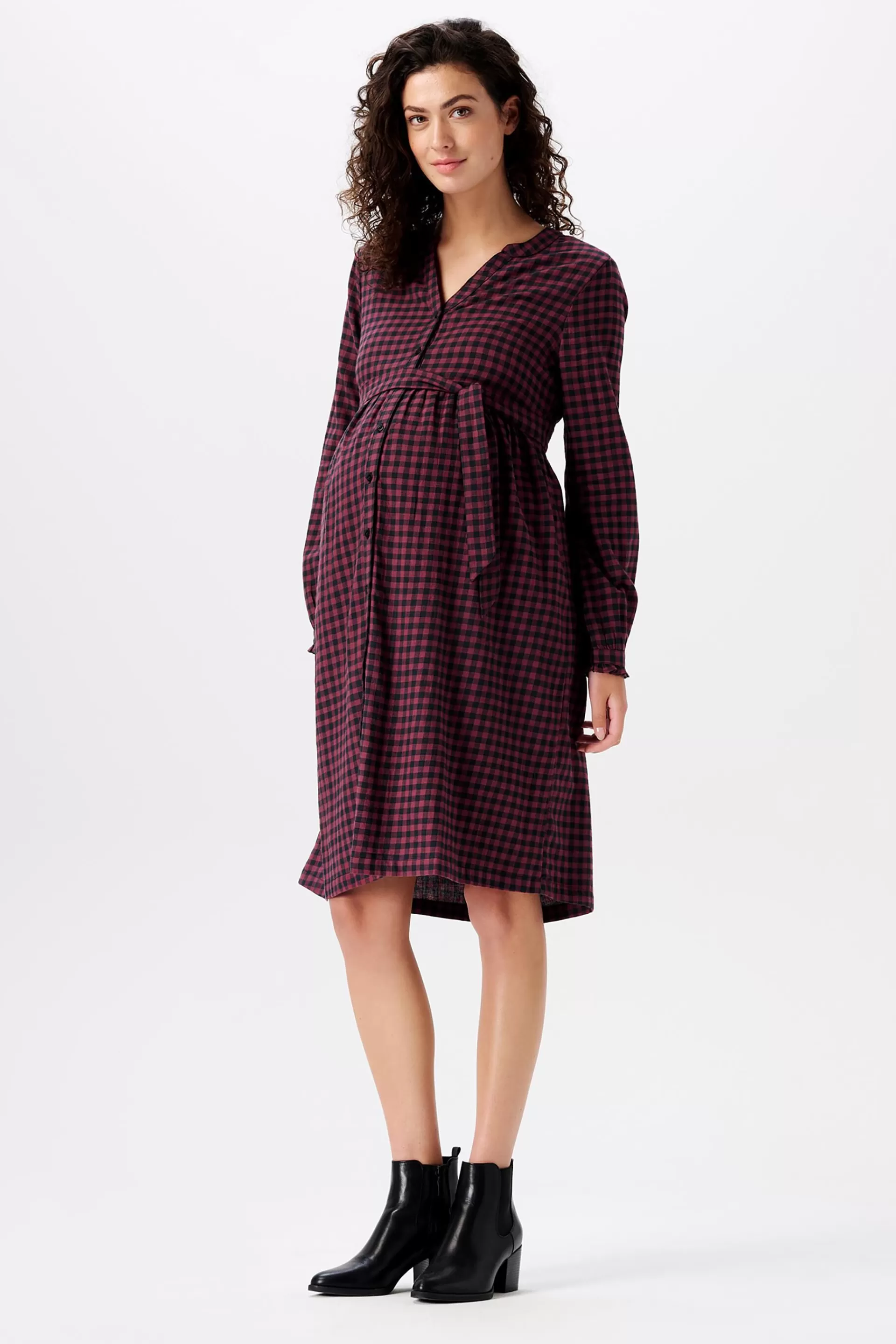 MATERNITY Stillkleid aus kariertem Flanell-ESPRIT Store