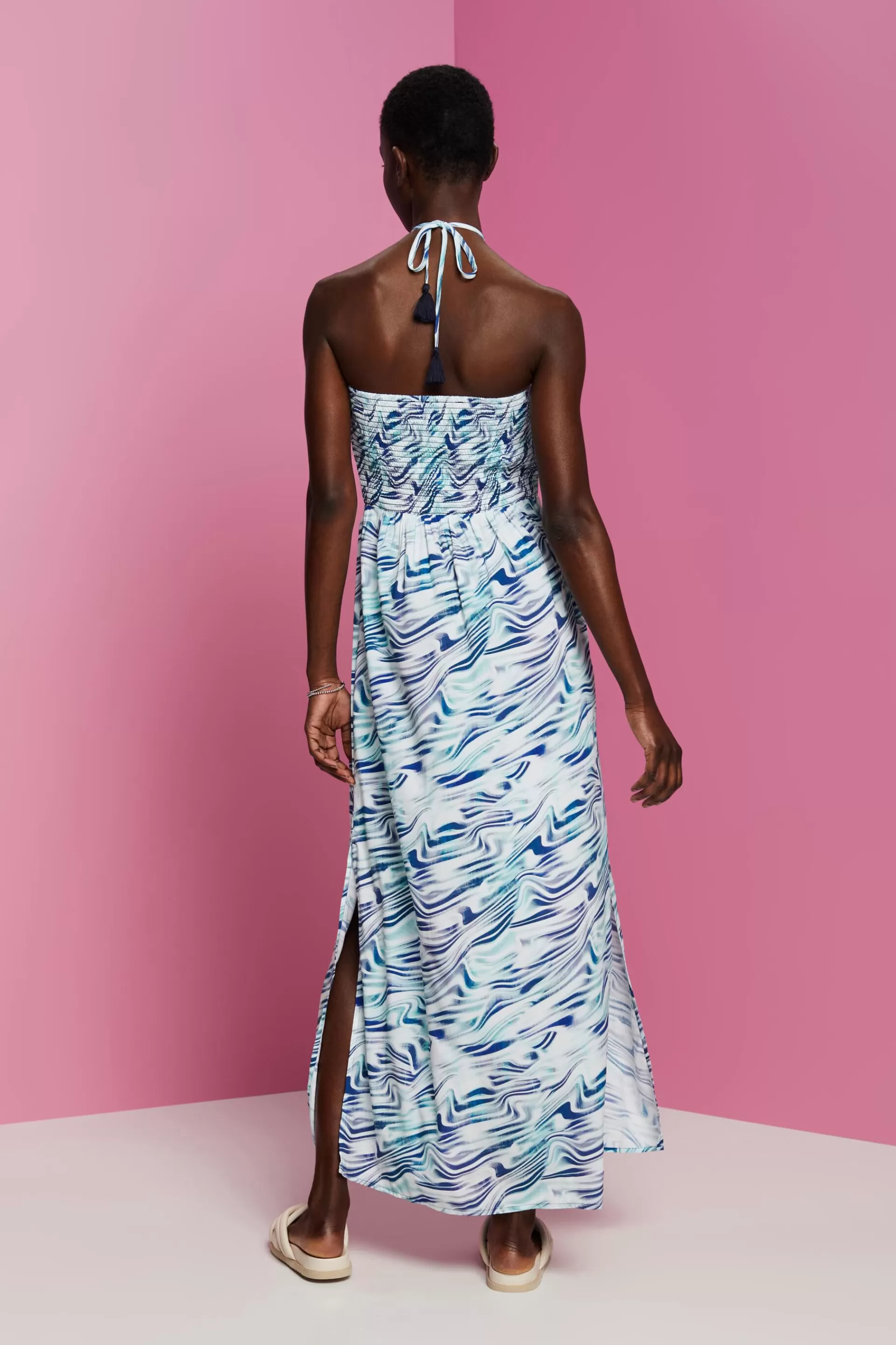 Maxi-Strand-Kleid mit Print-ESPRIT Cheap
