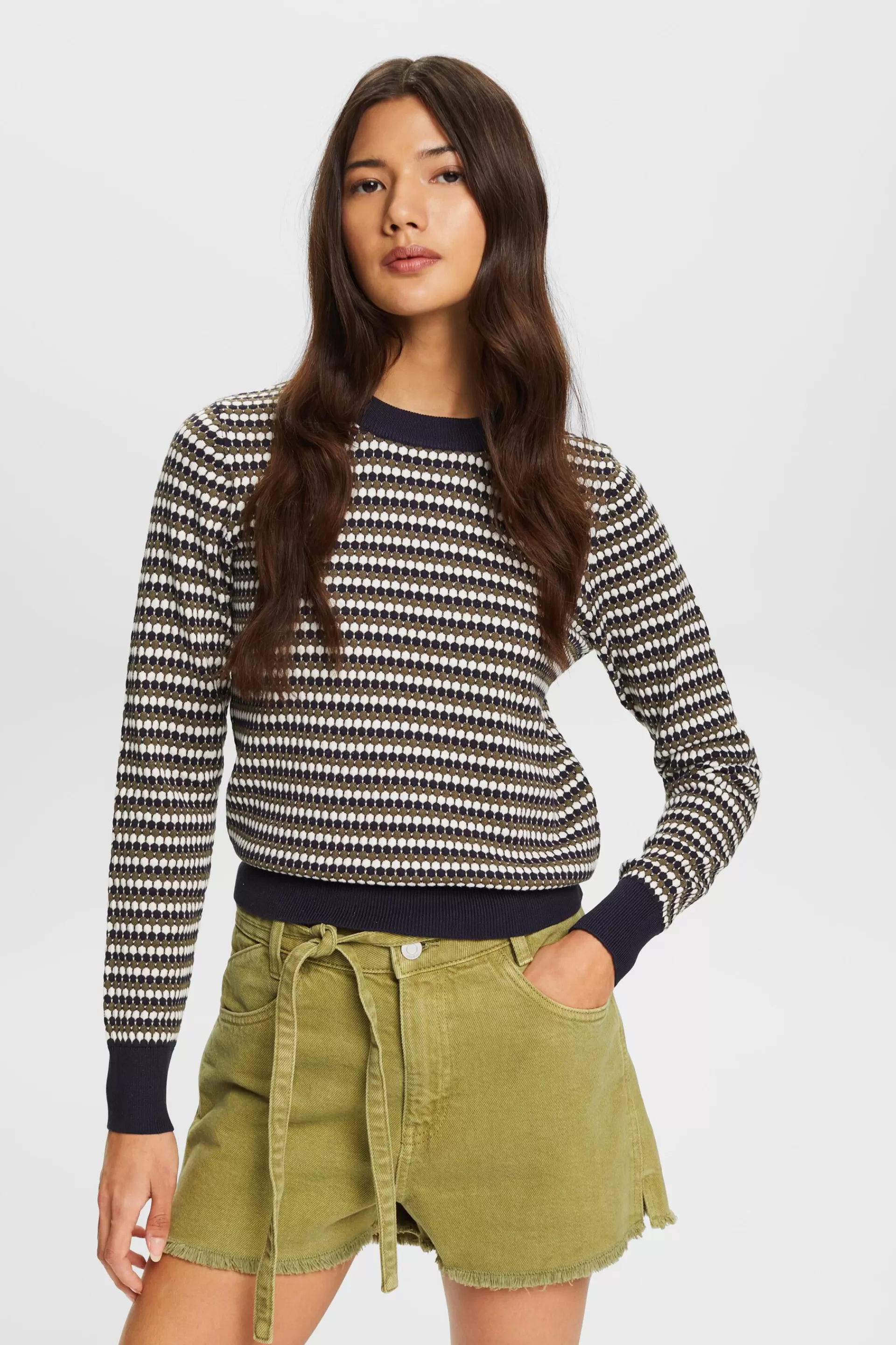 Mehrfarbiger Pullover, Baumwollmix-ESPRIT Store