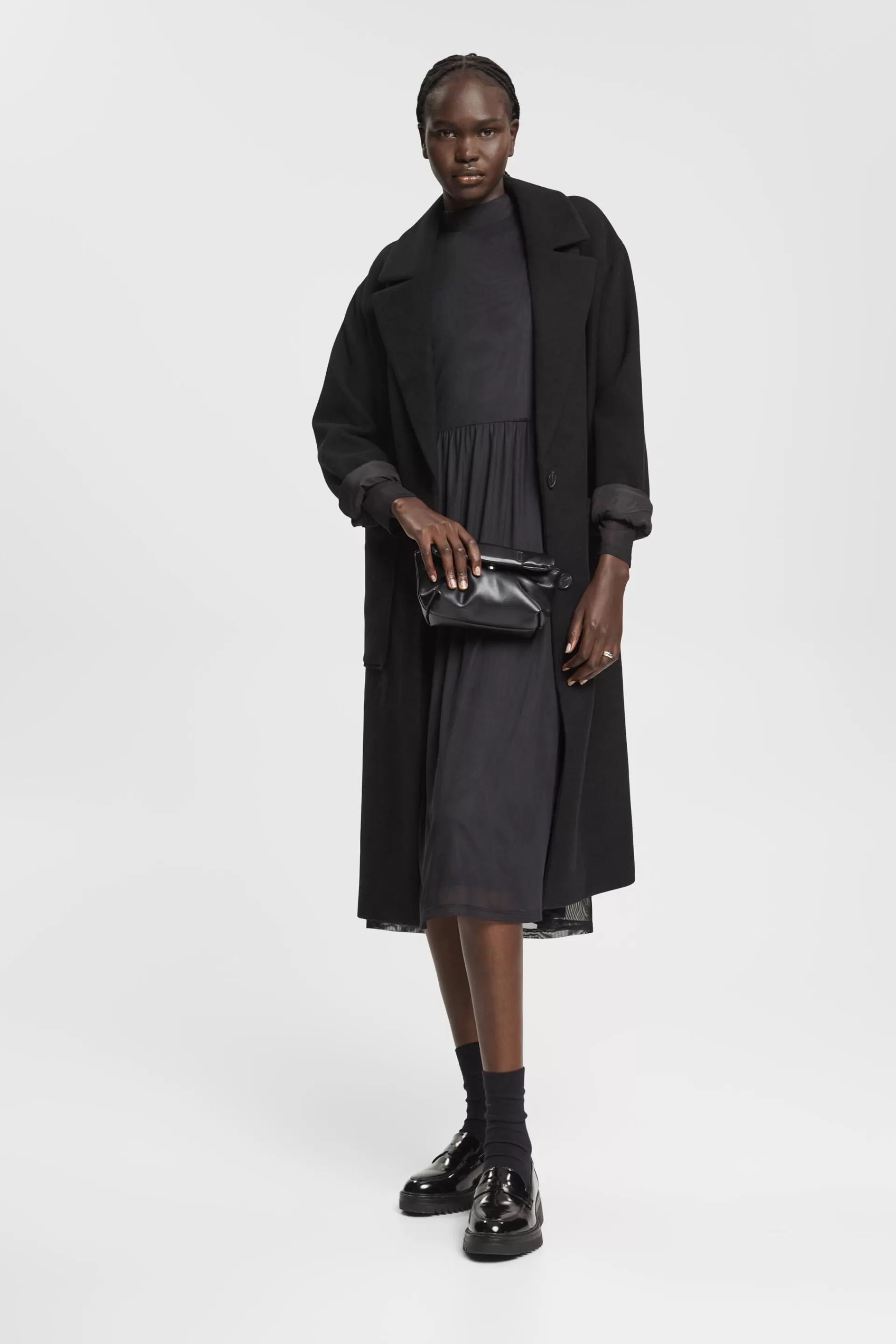 Midikleid aus Mesh-Strick-ESPRIT New