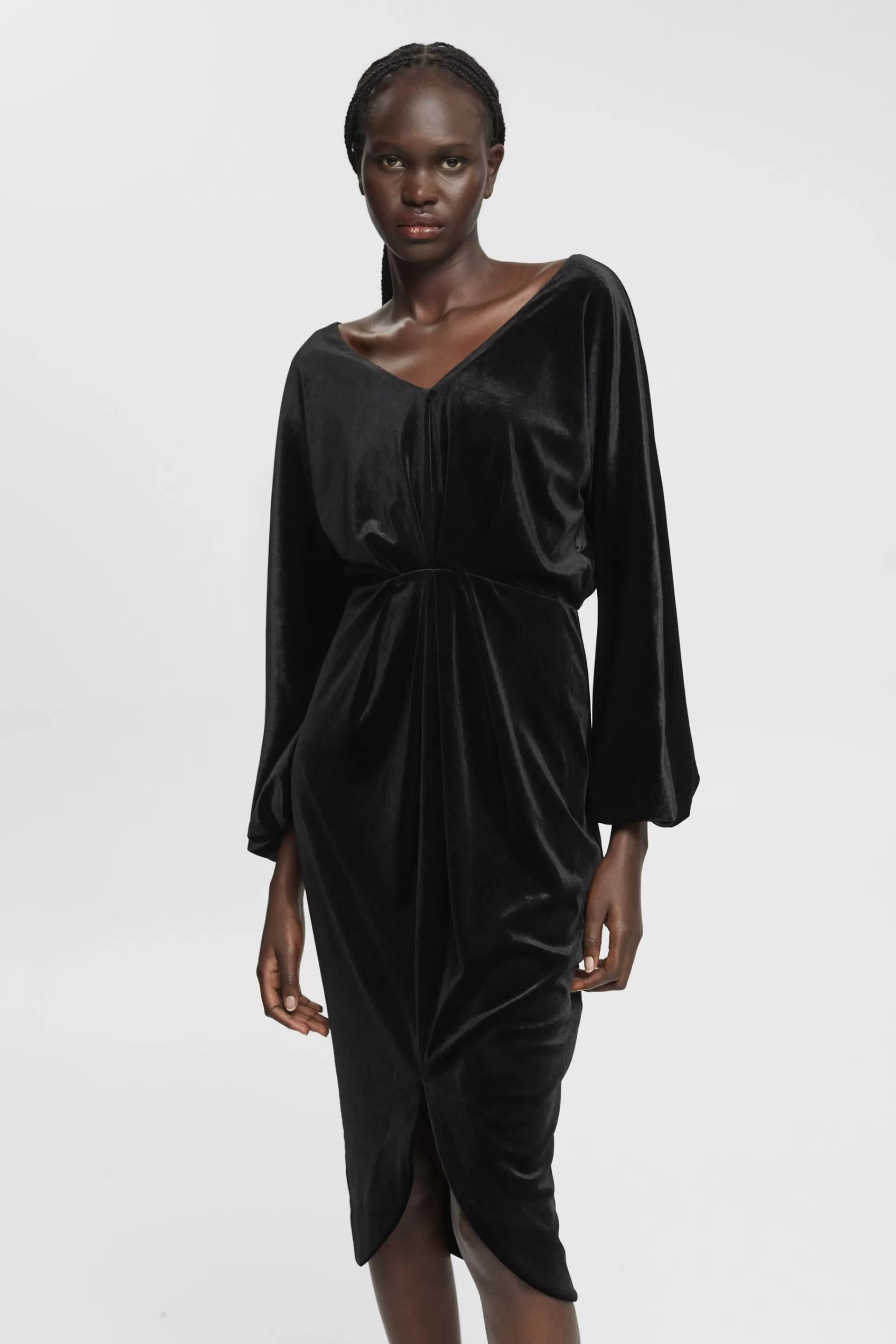 Midikleid aus Samt-ESPRIT Fashion