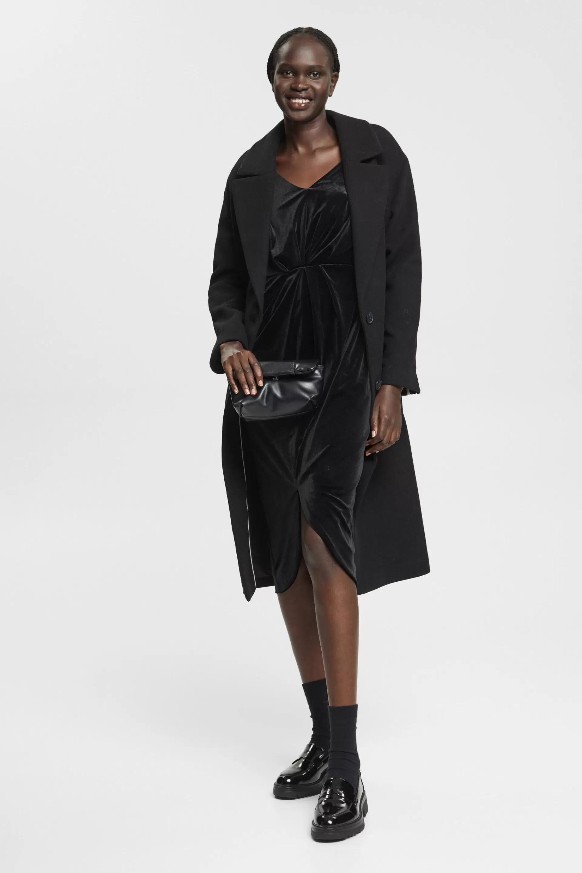 Midikleid aus Samt-ESPRIT Fashion