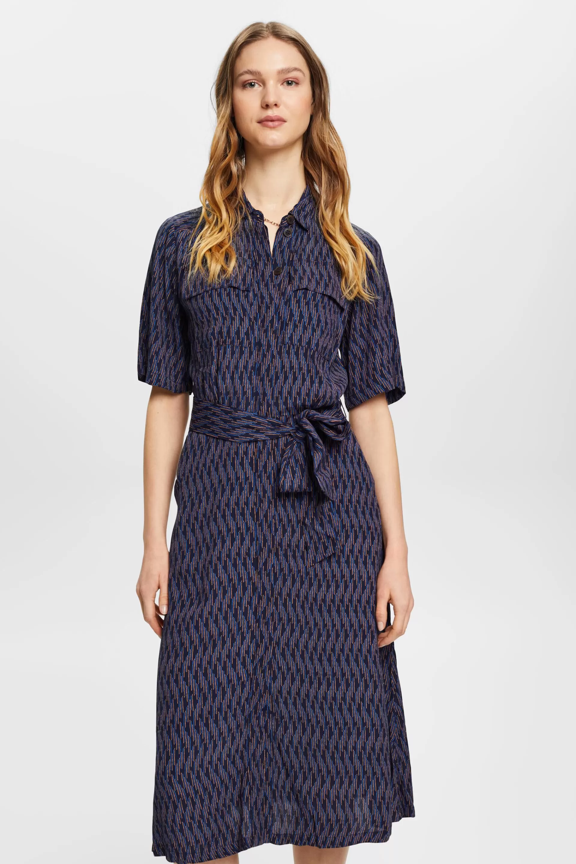 Midikleid mit Allover-Print-ESPRIT Fashion