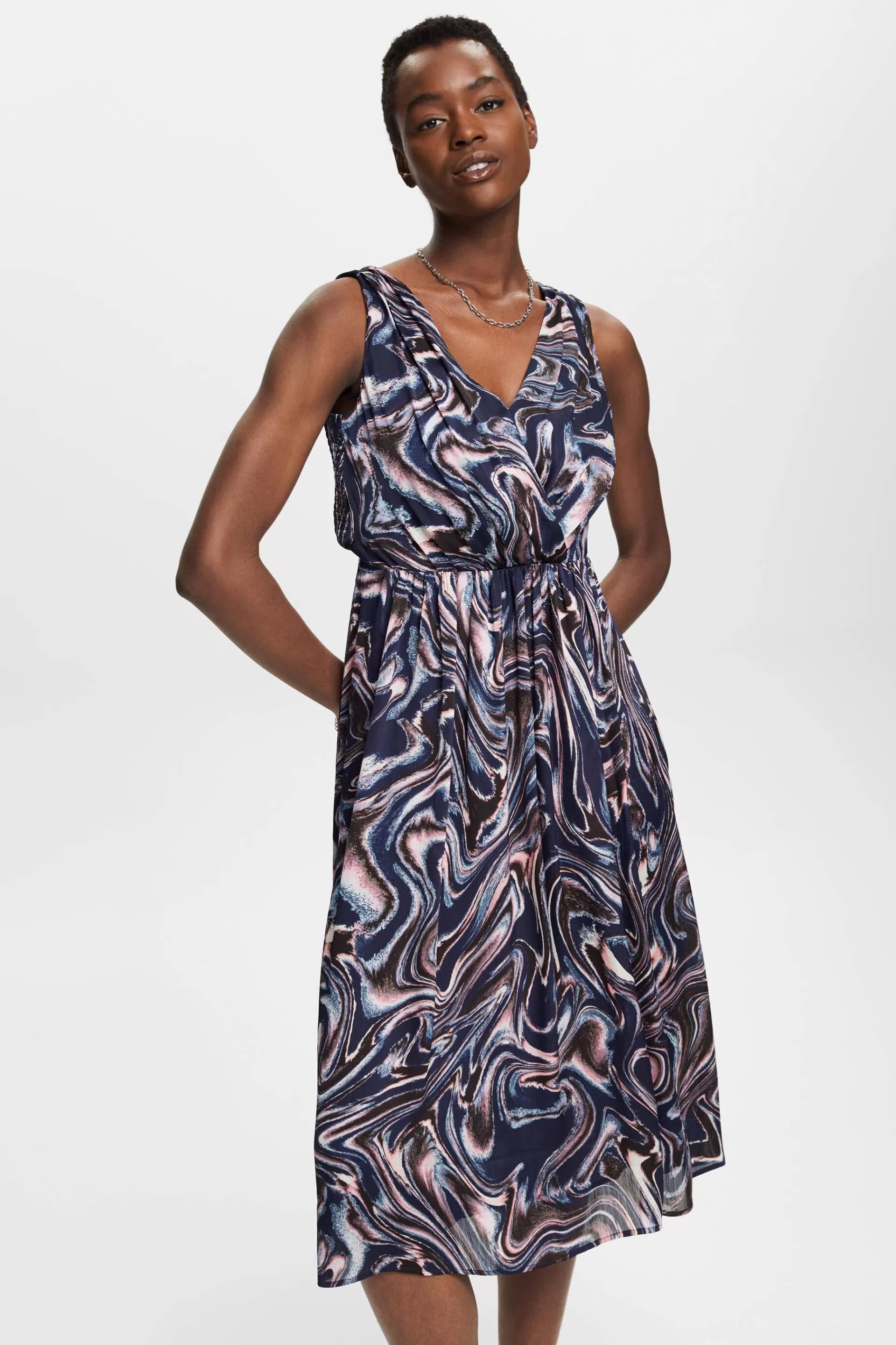 Midikleid mit Allover-Print-ESPRIT Cheap