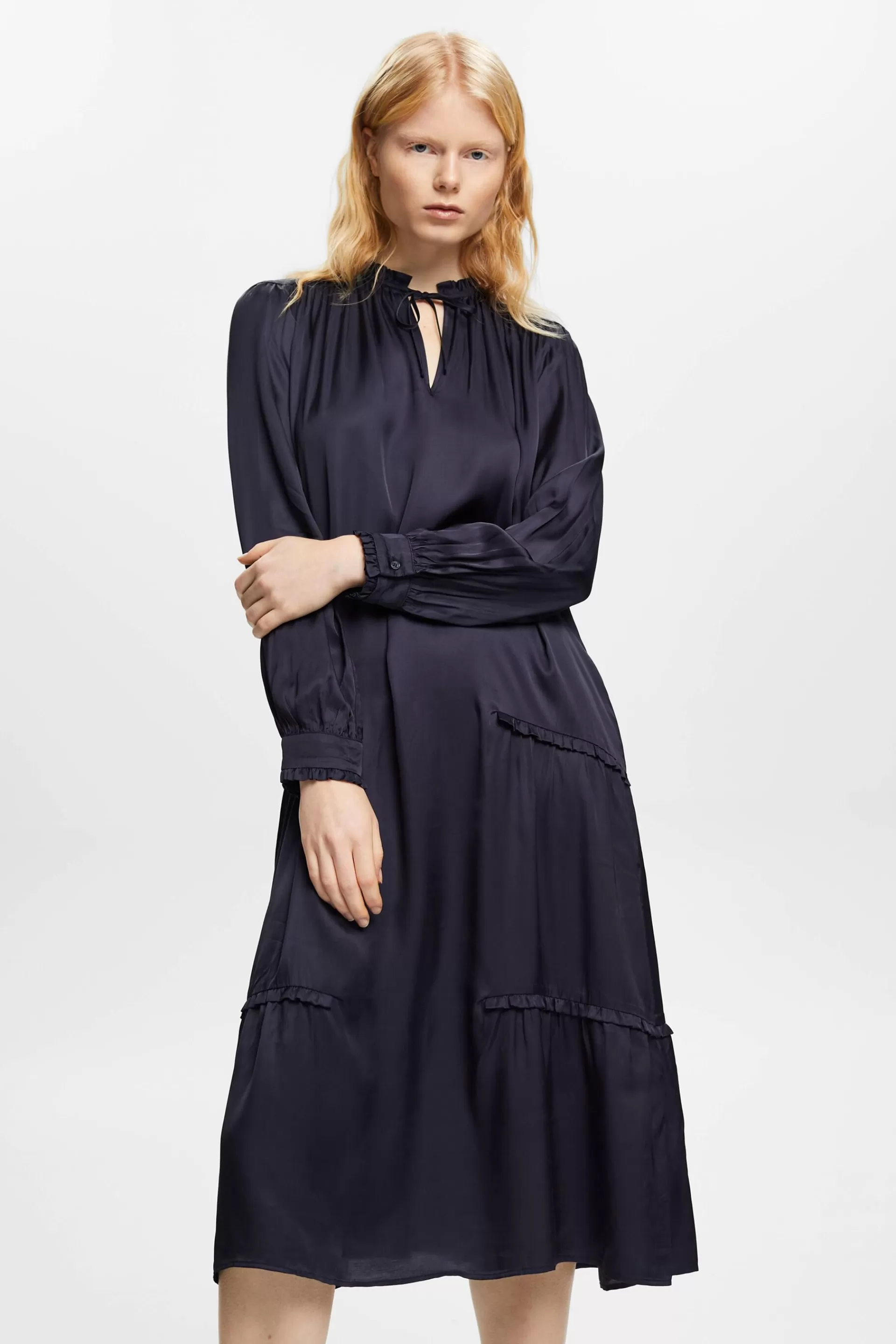 Midikleid mit Drapé-Effekt-ESPRIT Discount