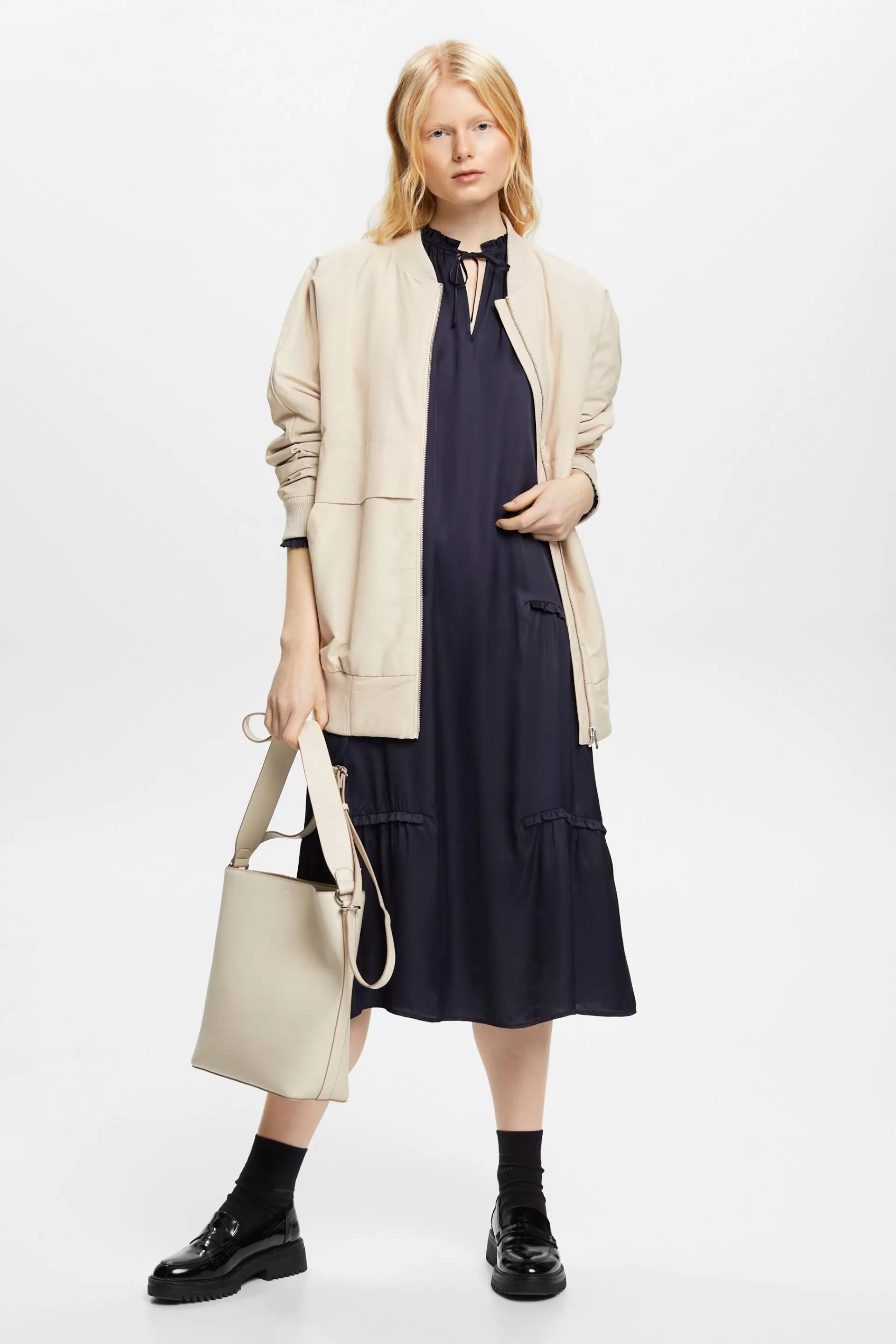 Midikleid mit Drapé-Effekt-ESPRIT Discount