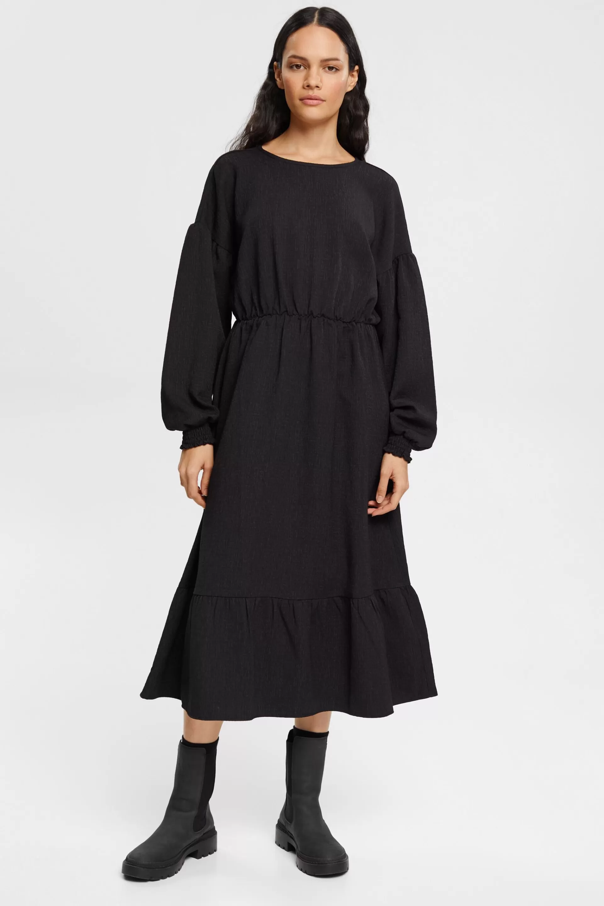 Midikleid mit Volants, LENZING™ ECOVERO™-ESPRIT Best Sale