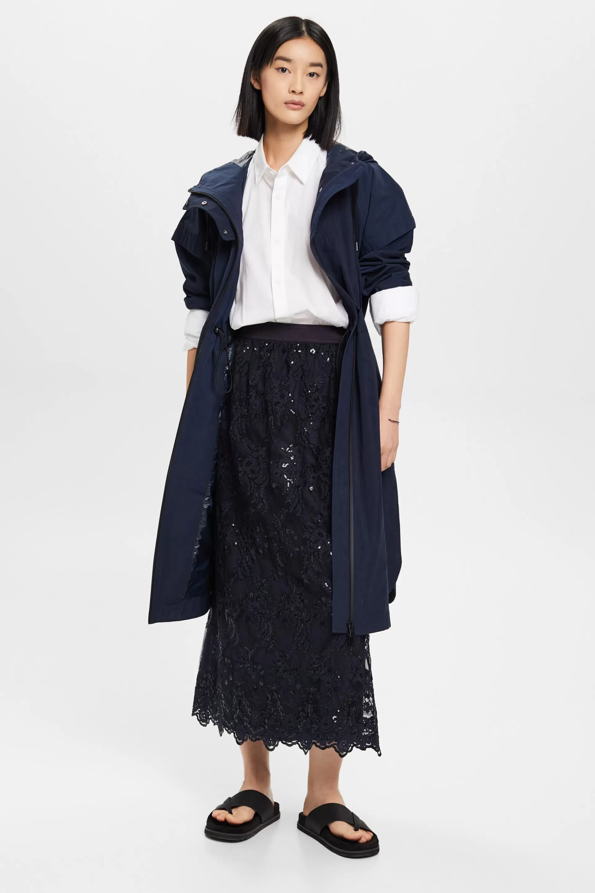 Midirock mit aufgestickten Blumen-ESPRIT Flash Sale