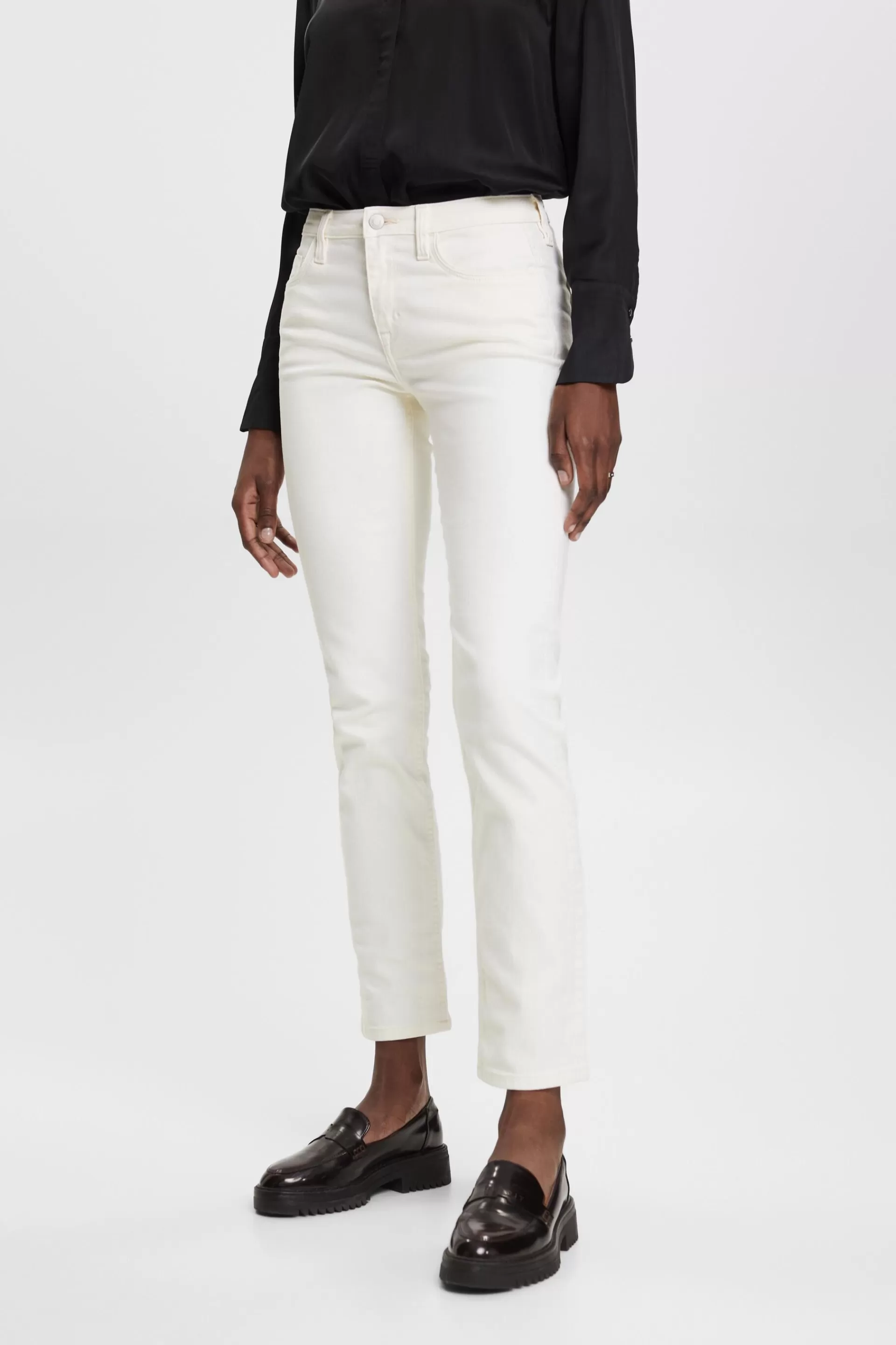 Mid-Rise-Jeans mit geradem Bein-ESPRIT Fashion