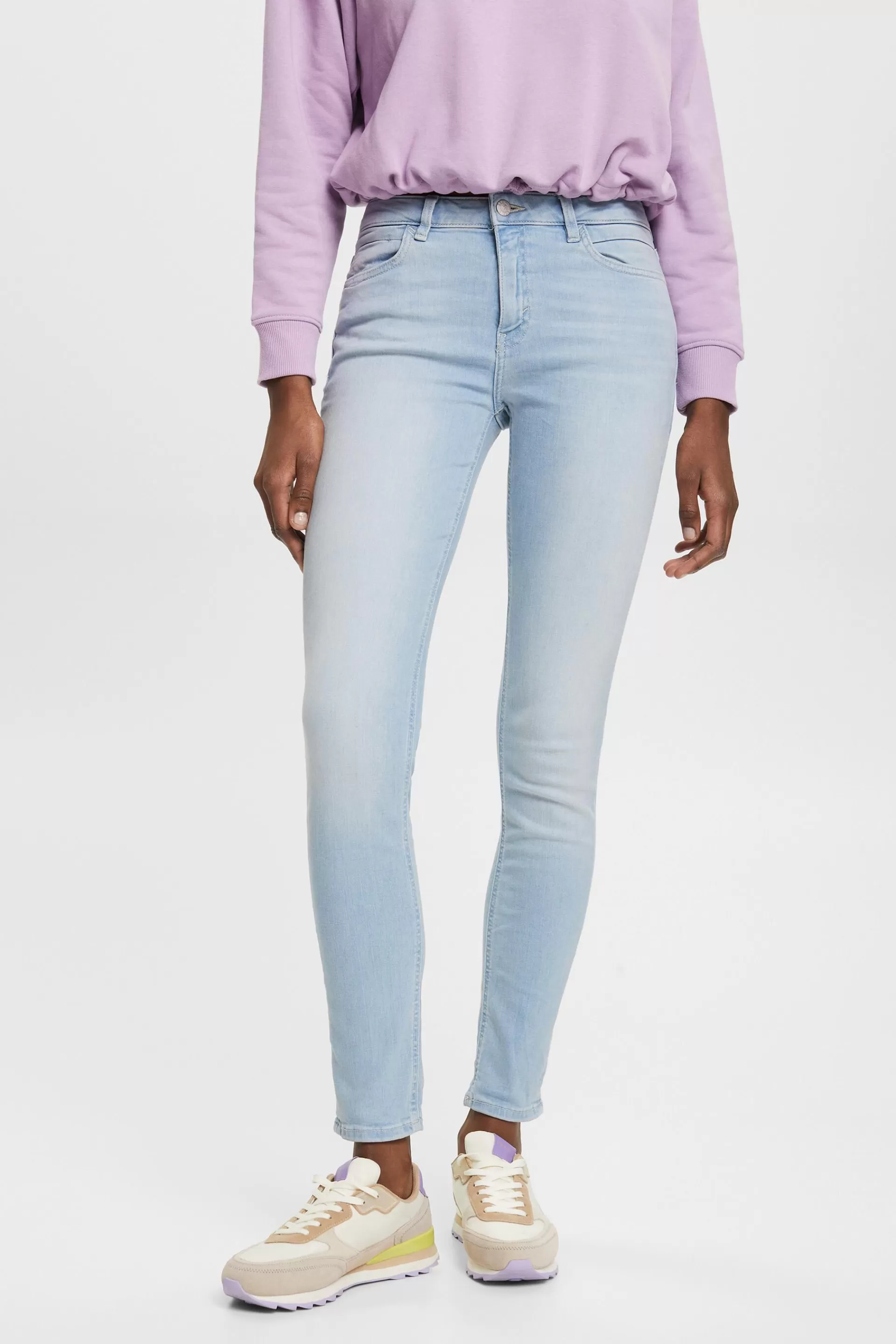 Mid-Rise-Stretchjeans in schmaler Passform-ESPRIT Online