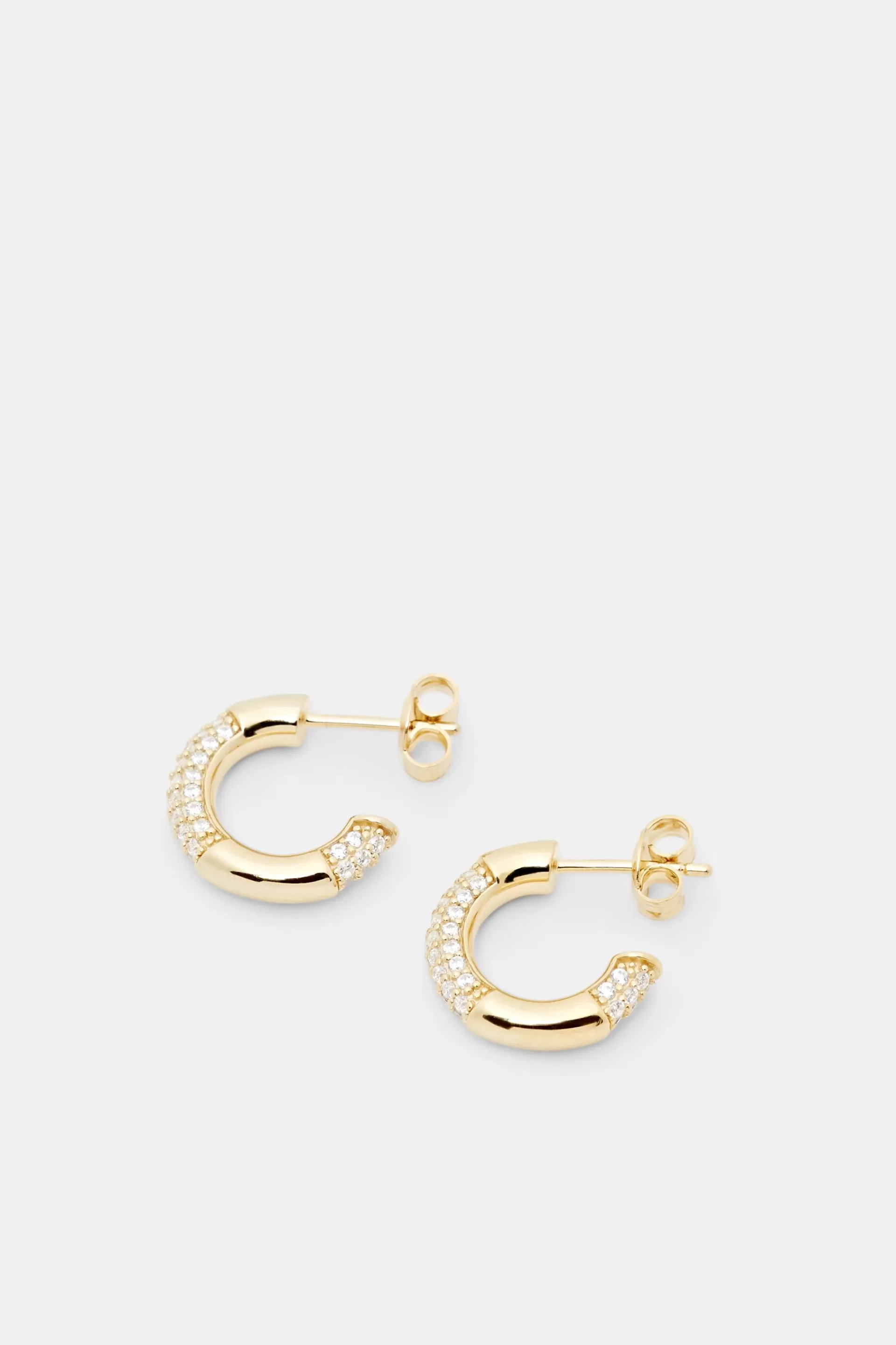 Mini-Creolen aus Sterlingsilber mit Zirkonia-ESPRIT Outlet