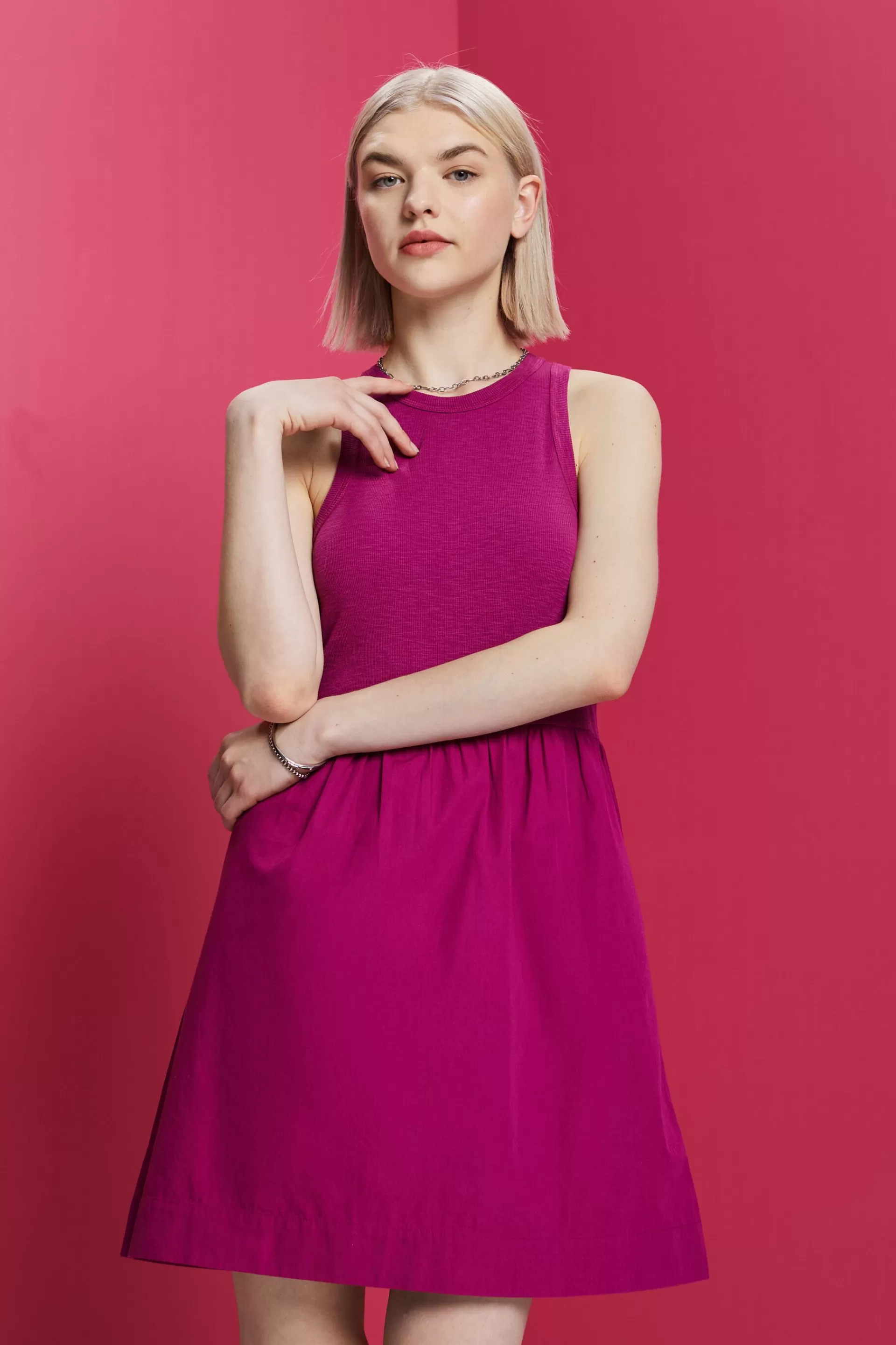 Minikleid aus Materialmix-ESPRIT Cheap