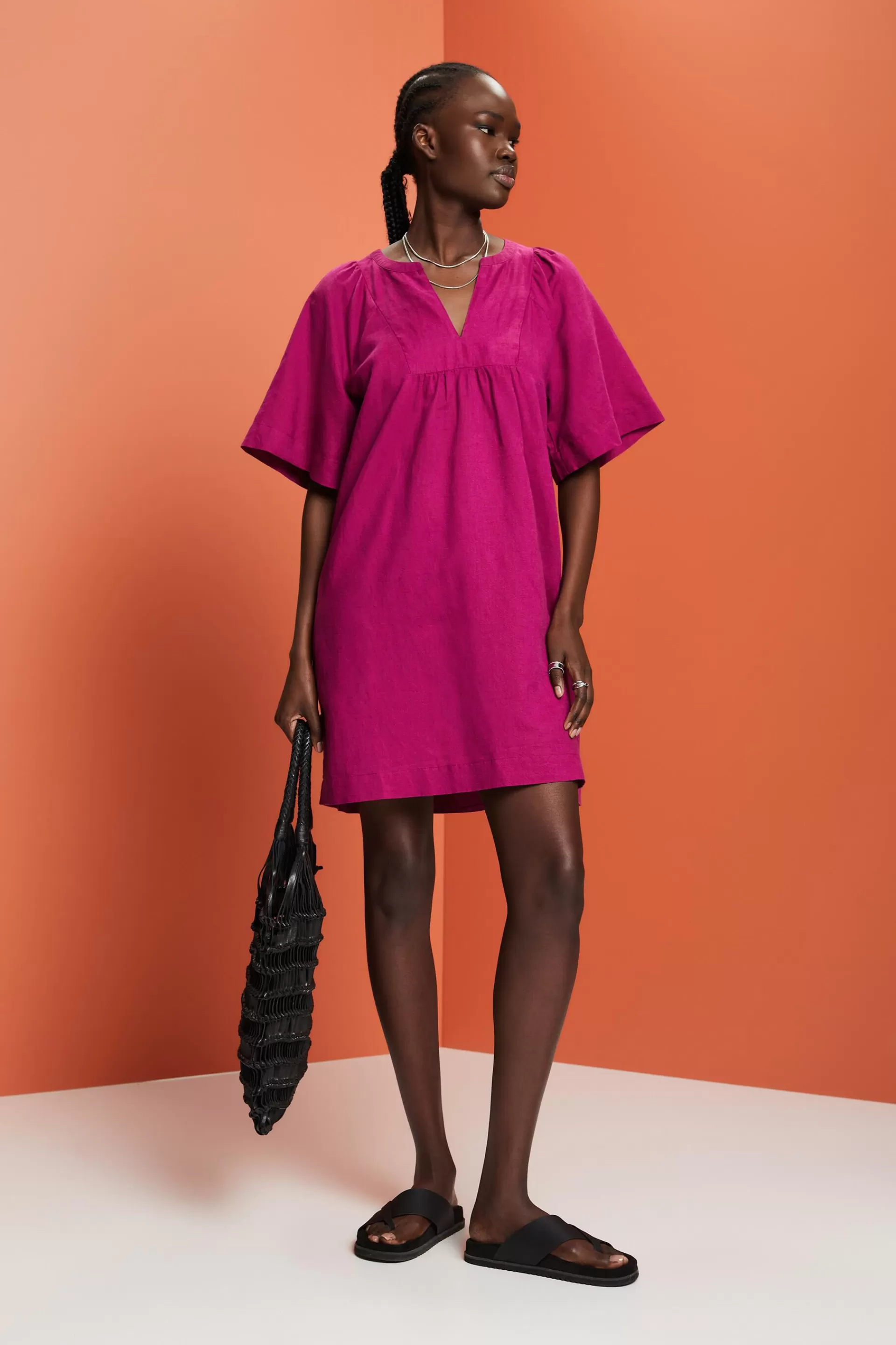 Minikleid, Baumwolle-Leinen-Mix-ESPRIT Best