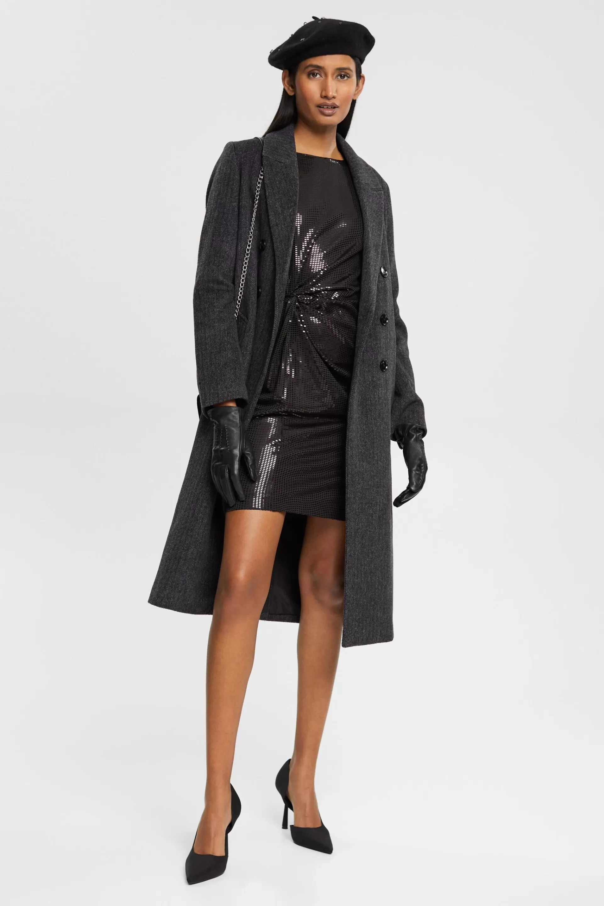 Minikleid mit Allover-Applikation-ESPRIT Shop