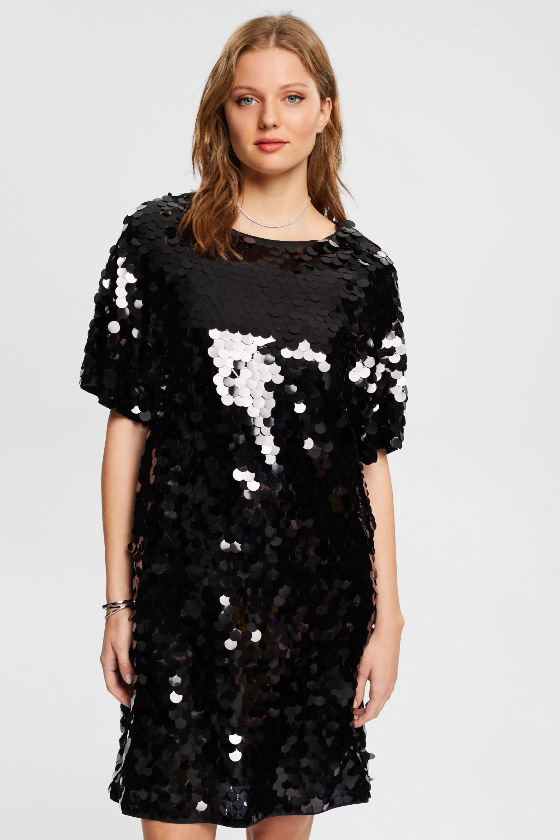 Minikleid mit großen Pailletten, LENZING™ ECOVERO™-ESPRIT Online