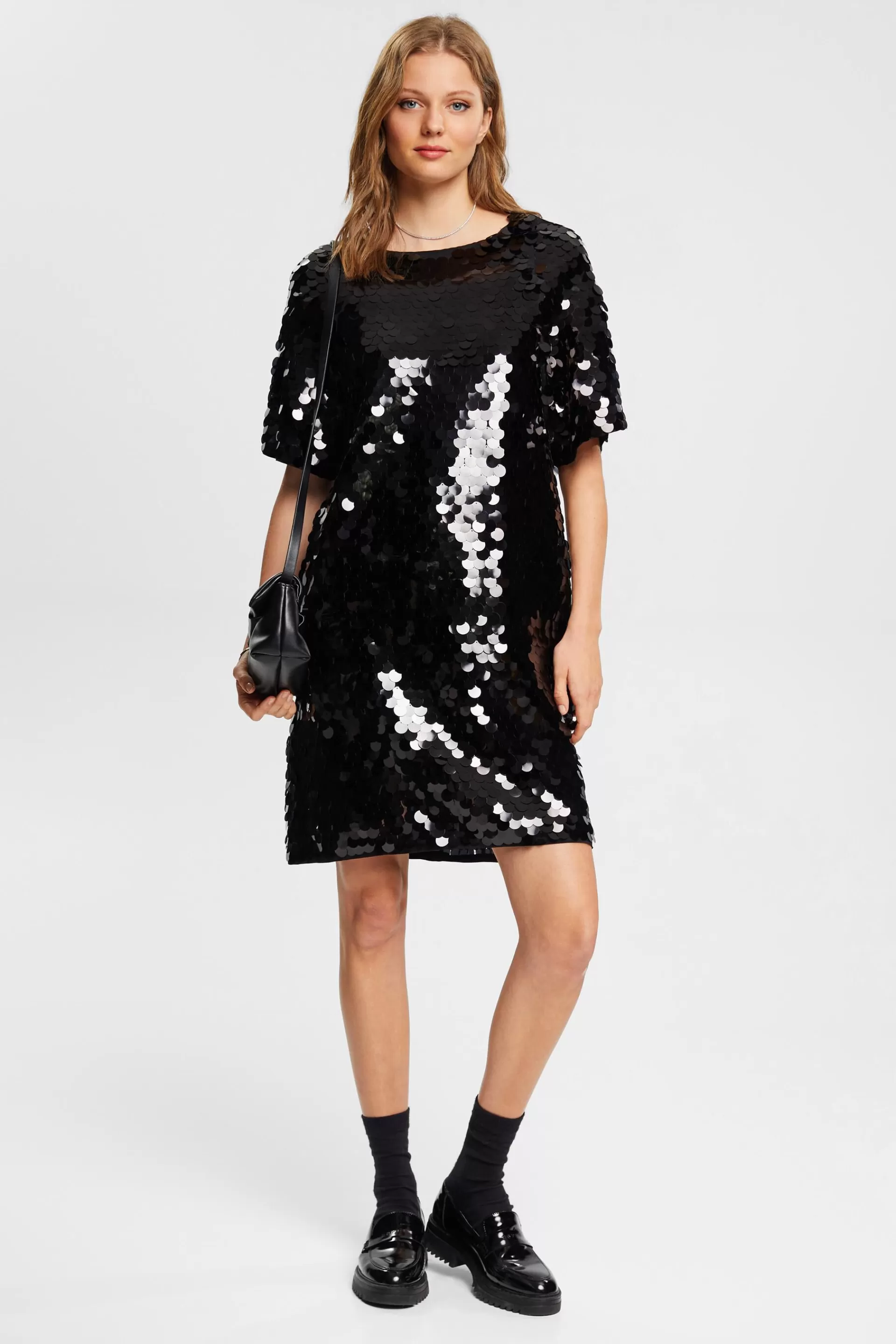 Minikleid mit großen Pailletten, LENZING™ ECOVERO™-ESPRIT Online