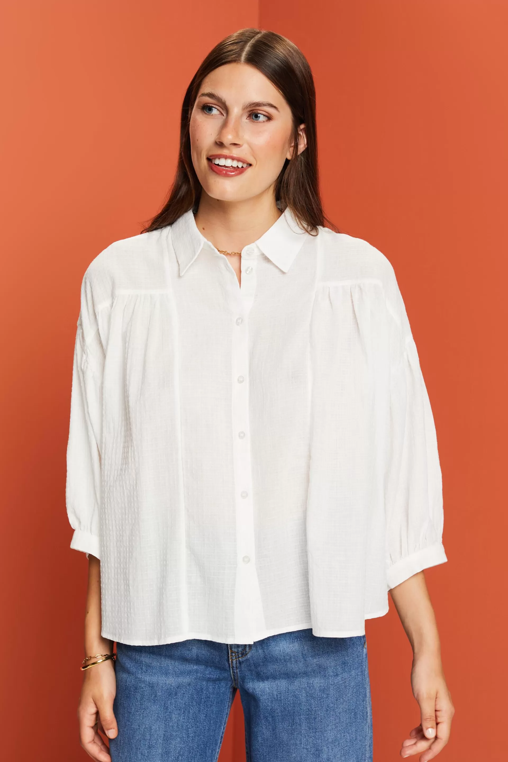 Oversize-Bluse, 100 % Baumwolle-ESPRIT Online