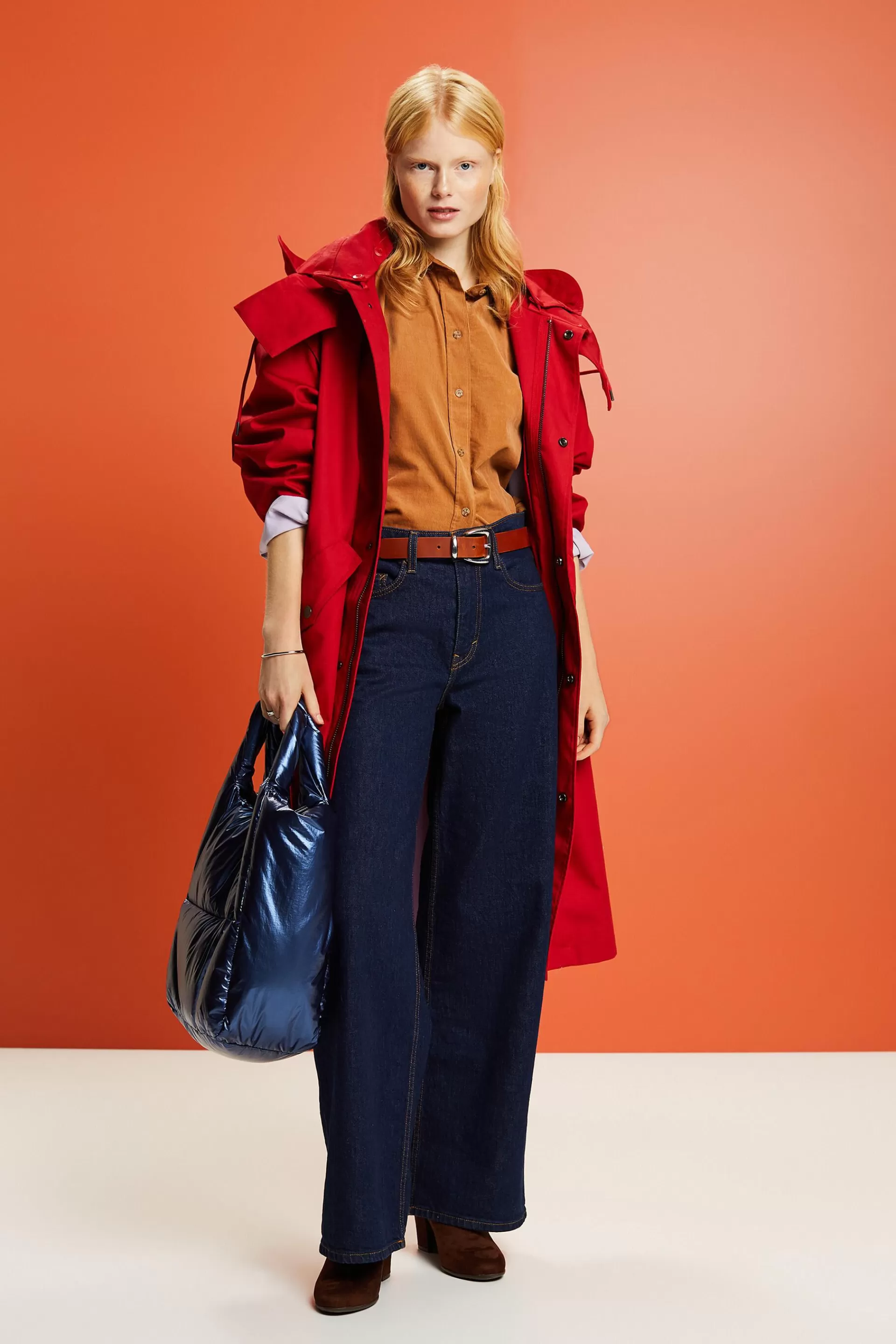 Oversize-Hemdbluse aus Cord-ESPRIT Online