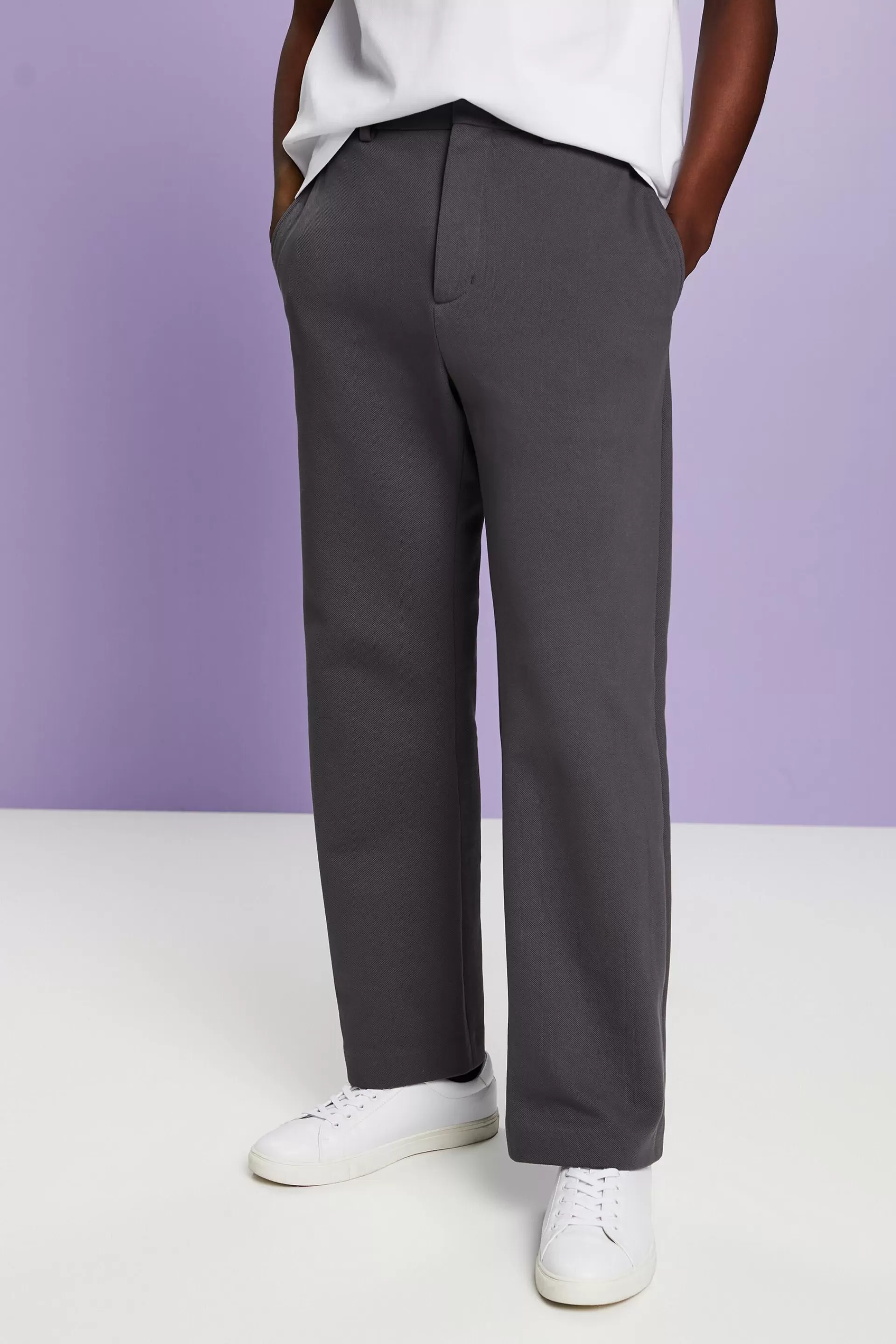 Piqué-Jerseyhose mit gerader Passform-ESPRIT Sale